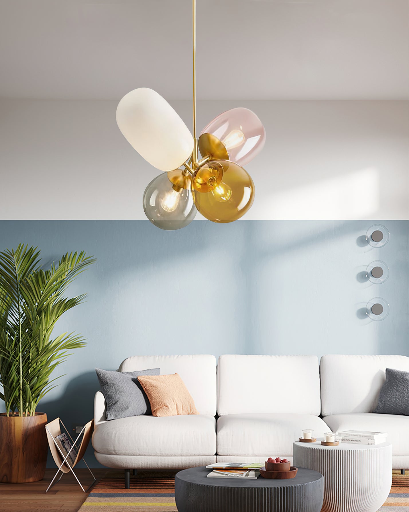 Elegant Balloon Glass Pendant Light - Modern Hanging Chandelier for Dining Room, Kitchen Island & Bedroom Decor