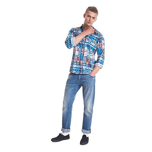 Desigual Men's Casual Button-Down Shirt Ehud - Stylish & Comfortable XXL Size for Work, Travel & Everyday Wear