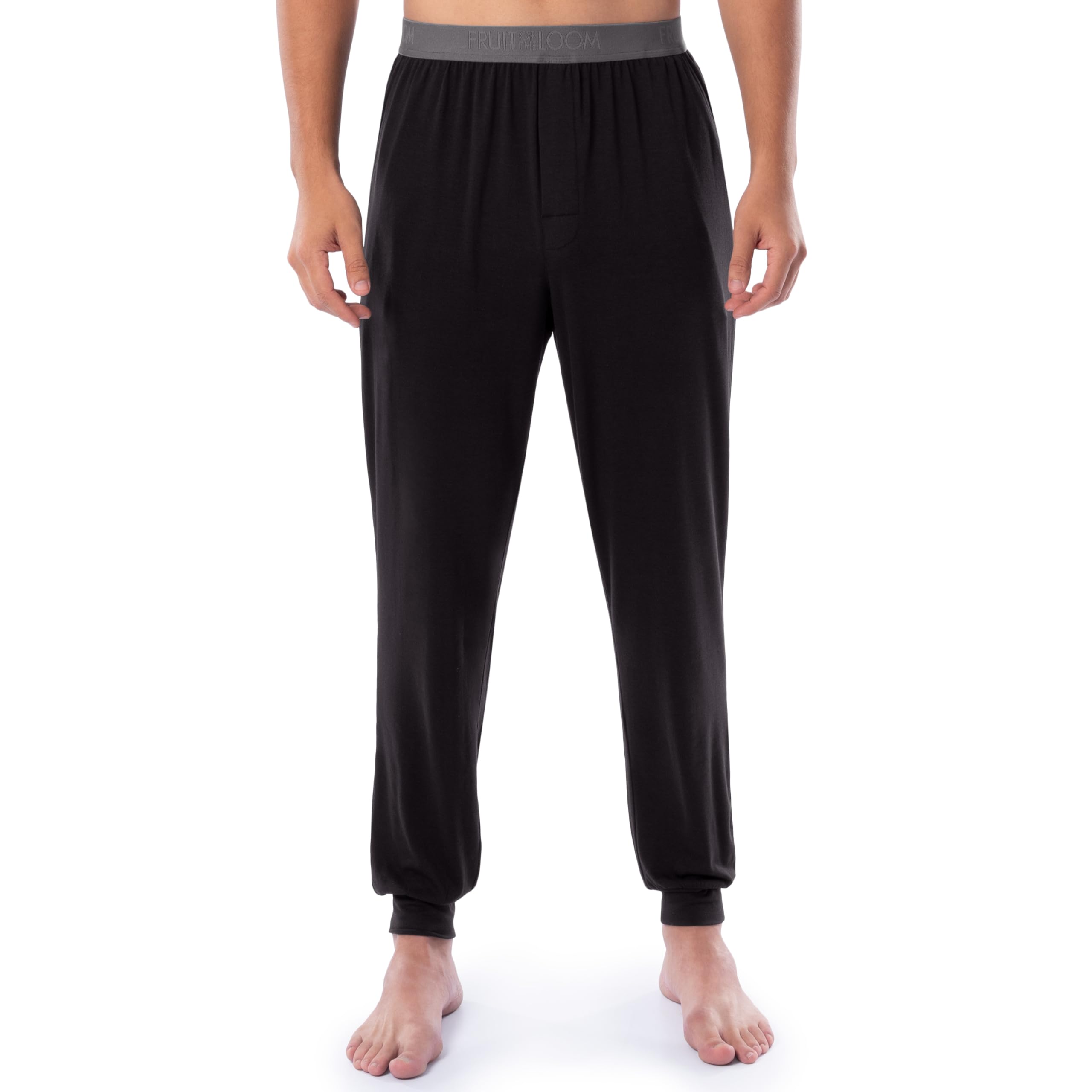 Fruit of the Loom Men's 360 Stretch 2-Pack Jogger Pajama Pants - Soft Sleepwear Lounge Pants for Relaxing at Home & Nighttime Comfort