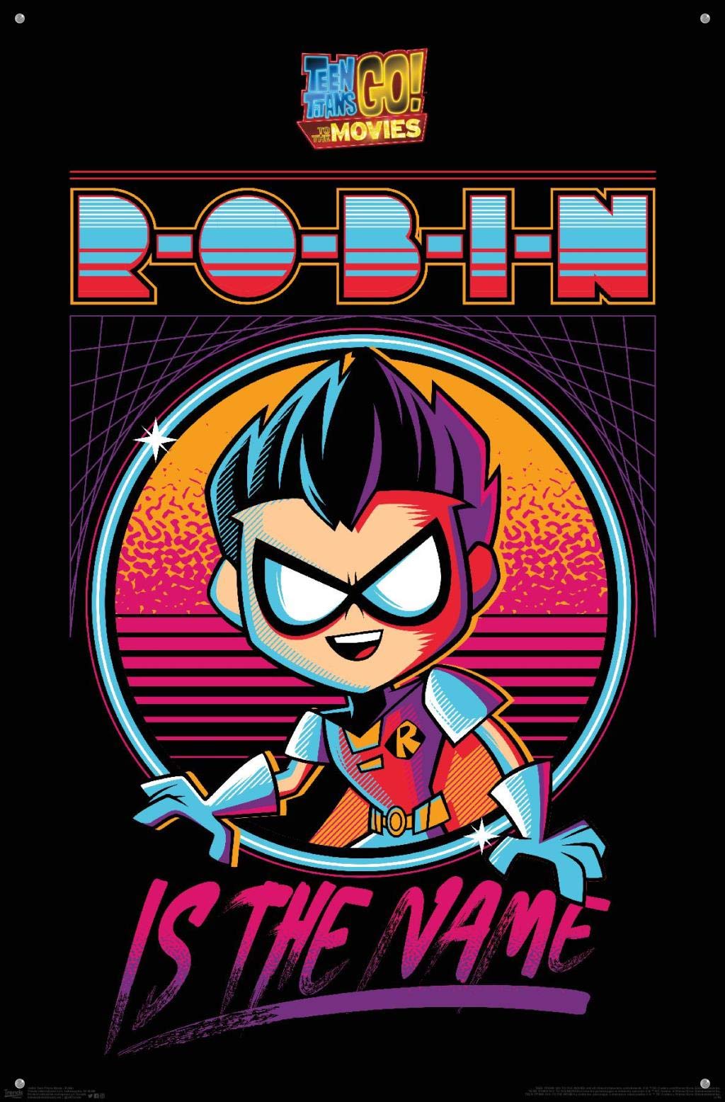 DC Comics Teen Titans Go! To The Movies Robin Wall Poster with Push Pins - Perfect for Superhero Bedroom Decor & Movie Themed Party Supplies