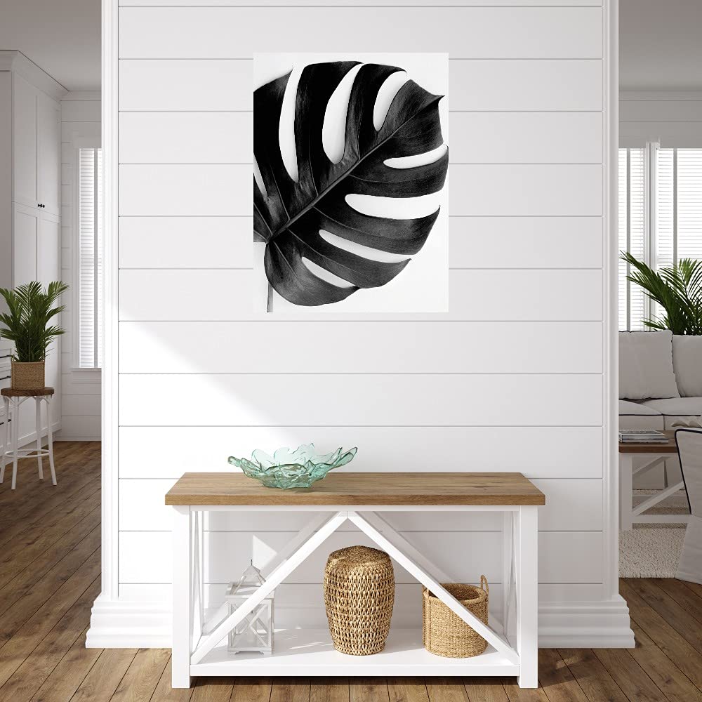 Monstera Solo Noir Fine Art Canvas Wall Decor by Irene Suchocki - 42x56 Inches - Ready to Hang for Living Room, Bedroom, Office & More - Tropical Plant Painting for Modern Home & Office Decor