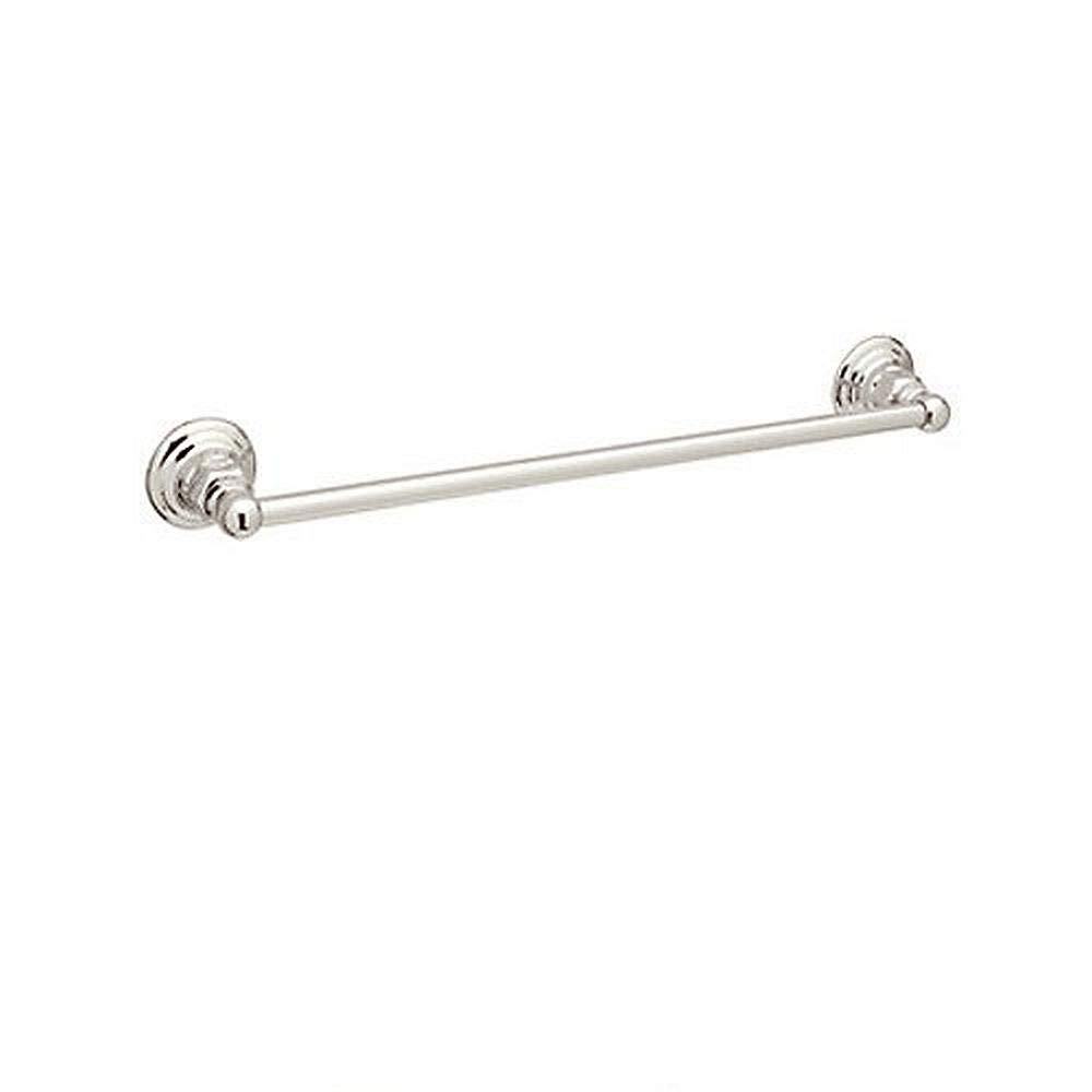 Rohl ROT1/18PN 18-Inch Polished Nickel Bathroom Accessories Set - Shower Rod, Towel Bar & Hook for Modern Bathroom Decor