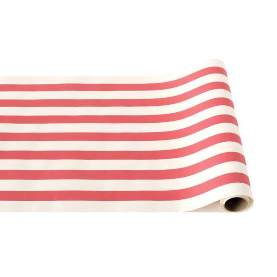 Red Classic Stripe Runner Rug 20 x 25 Feet - Non-Slip Hallway Carpet for Home Decor, Kitchen, Entryway & High Traffic Areas