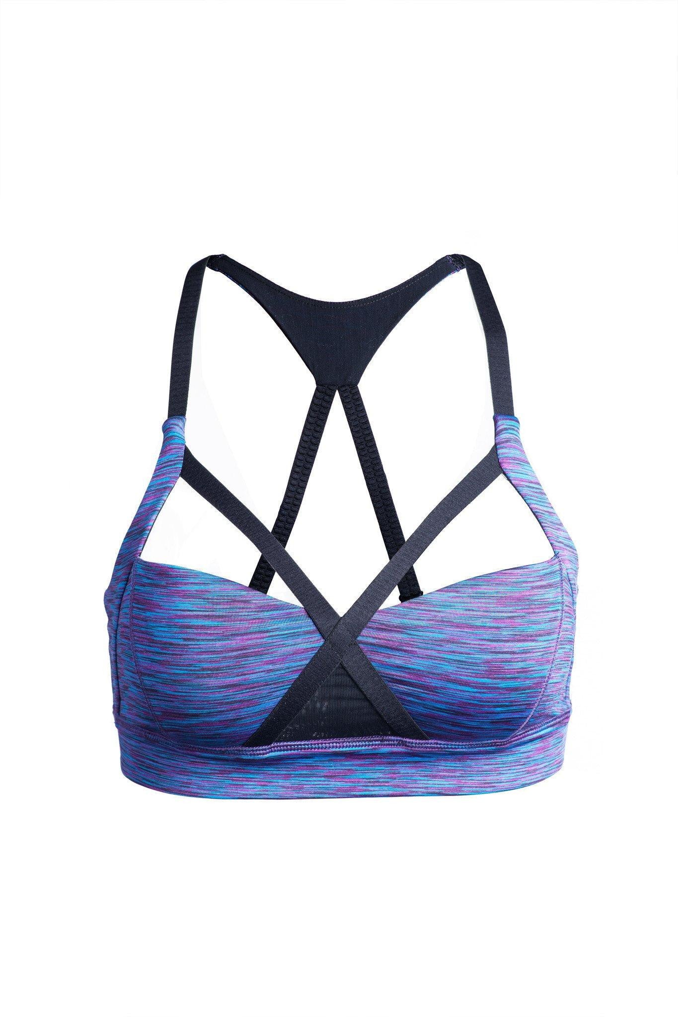 Mitchell Bra - Light Impact Sports Bra for Women - Breathable Heathered Fabric - Perfect for Yoga, Running & Gym Workouts