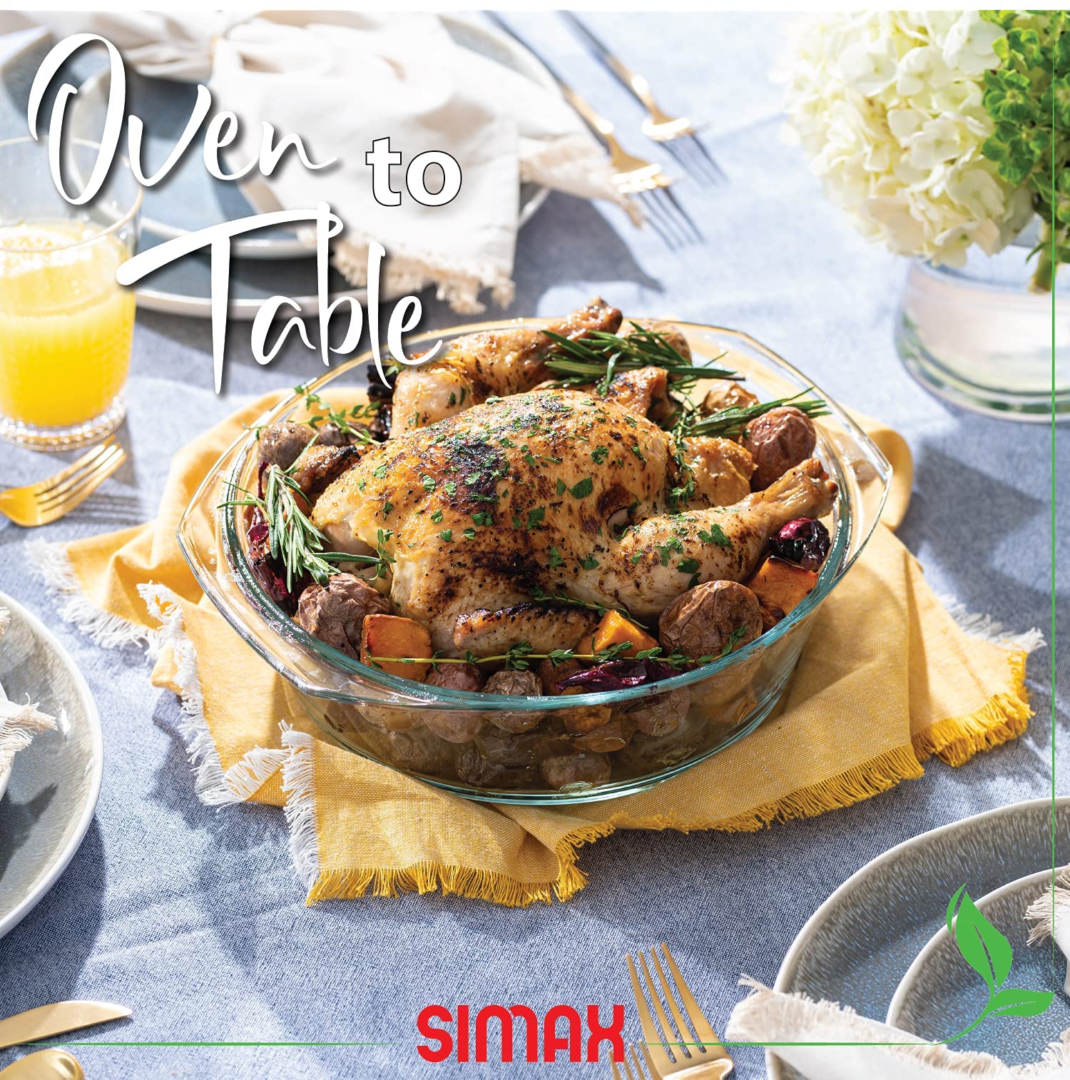 Simax 2.6 Qt Round Borosilicate Glass Casserole Dish with Lid - Oven, Microwave & Dishwasher Safe Baking Dish for Low Fat Cooking - Perfect for Casseroles, Lasagna, Roasting & Meal Prep