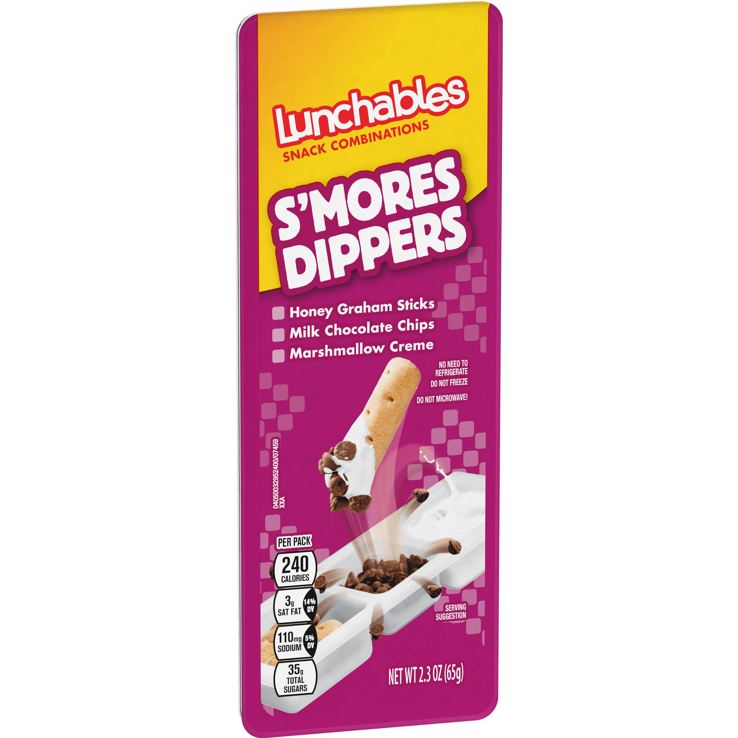 Lunchables S'mores Dippers Snack Pack - Honey Graham Sticks, Milk Chocolate Chips & Marshmallow Creme (12 Count, 2.3 oz) | Perfect for School Lunches, Camping Trips & After-School Snacks