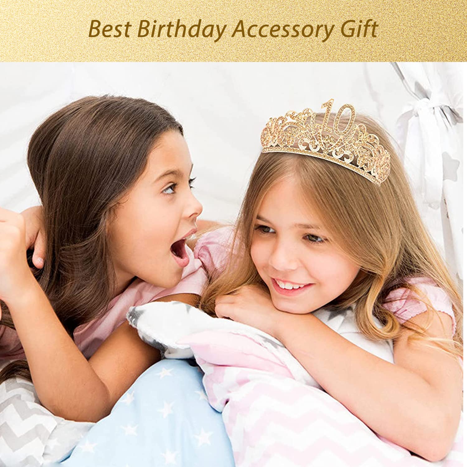 10th Birthday Tiara Sash Set - Sparkling Princess Crown & Birthday Sash for Girls - Perfect for 10th Birthday Parties, Photo Shoots & Special Celebrations