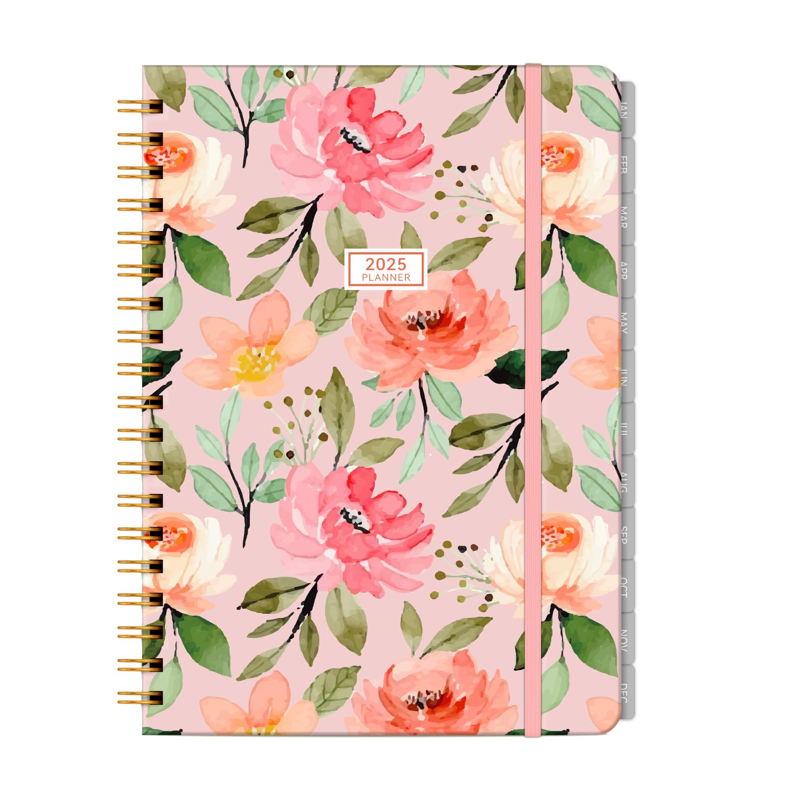 2025 Planner - Weekly & Monthly Hardcover Calendar Organizer for Women, Jan-Dec 2025, Spiral Bound with Inner Pocket, 8
