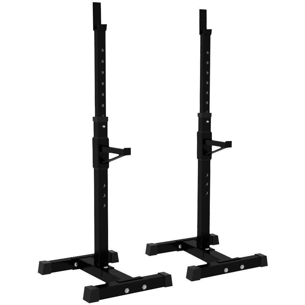 Adjustable Squat Rack with Dip Station - Barbell Rack & Weight Bench Stand for Home Gym - Heavy Duty Power Cage for Bench Press, Squats & Strength Training - Perfect for Garage & Home Workouts