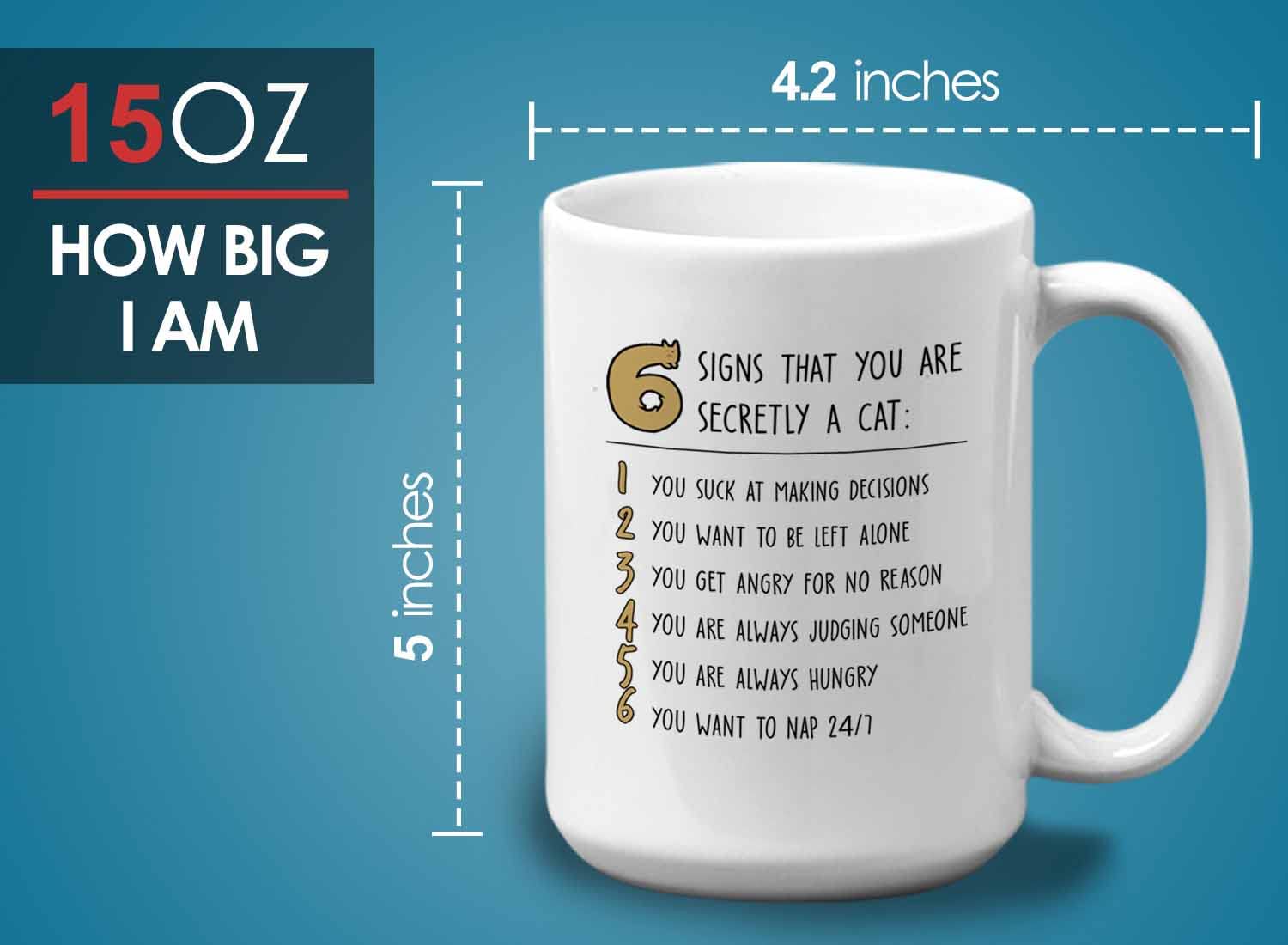 15oz White Cat Mug - Funny Kitten Coffee Cup for Cat Lovers, Pet Rescuers & Fur Parents - Perfect Gift for Maine Coon & British Shorthair Fans - Great for Morning Coffee, Office Use & Cat-Themed Parties