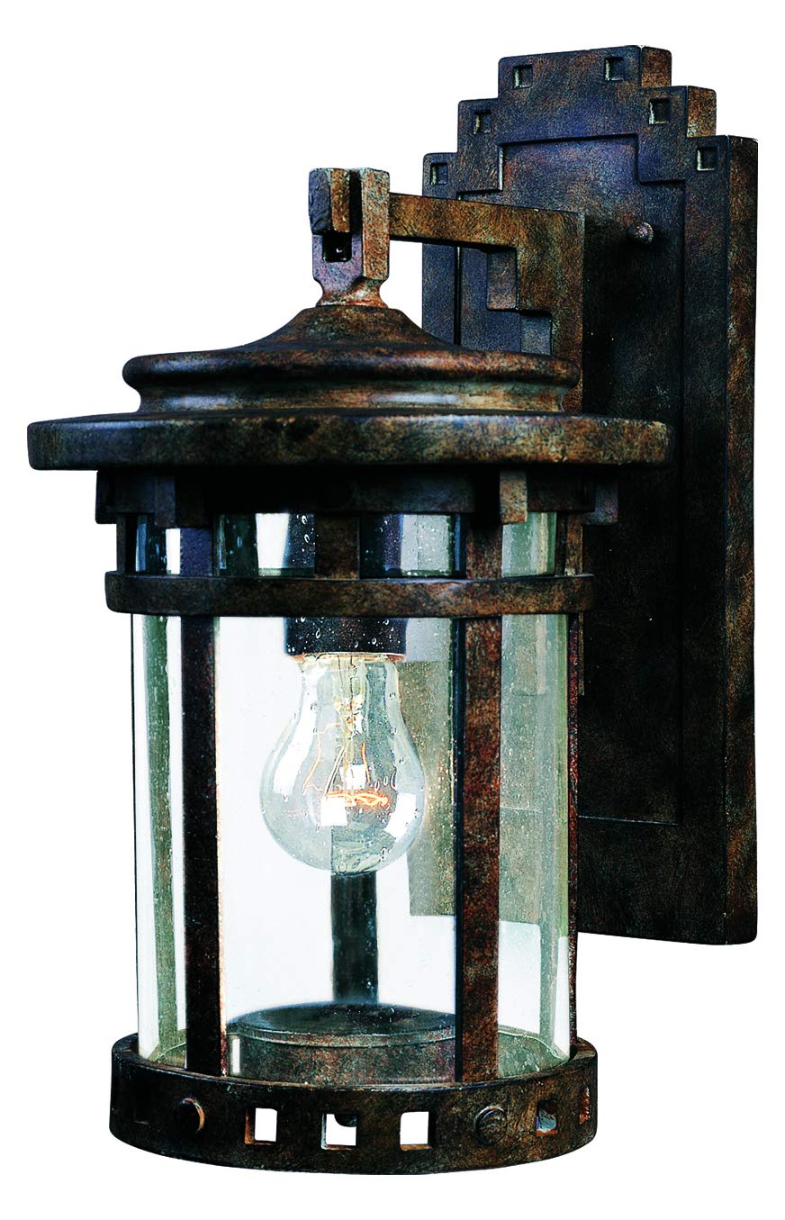 Vintage Sienna Seedy Glass Wall Lantern with One Light - Perfect for Porch, Patio, and Garden Outdoor Lighting Decor