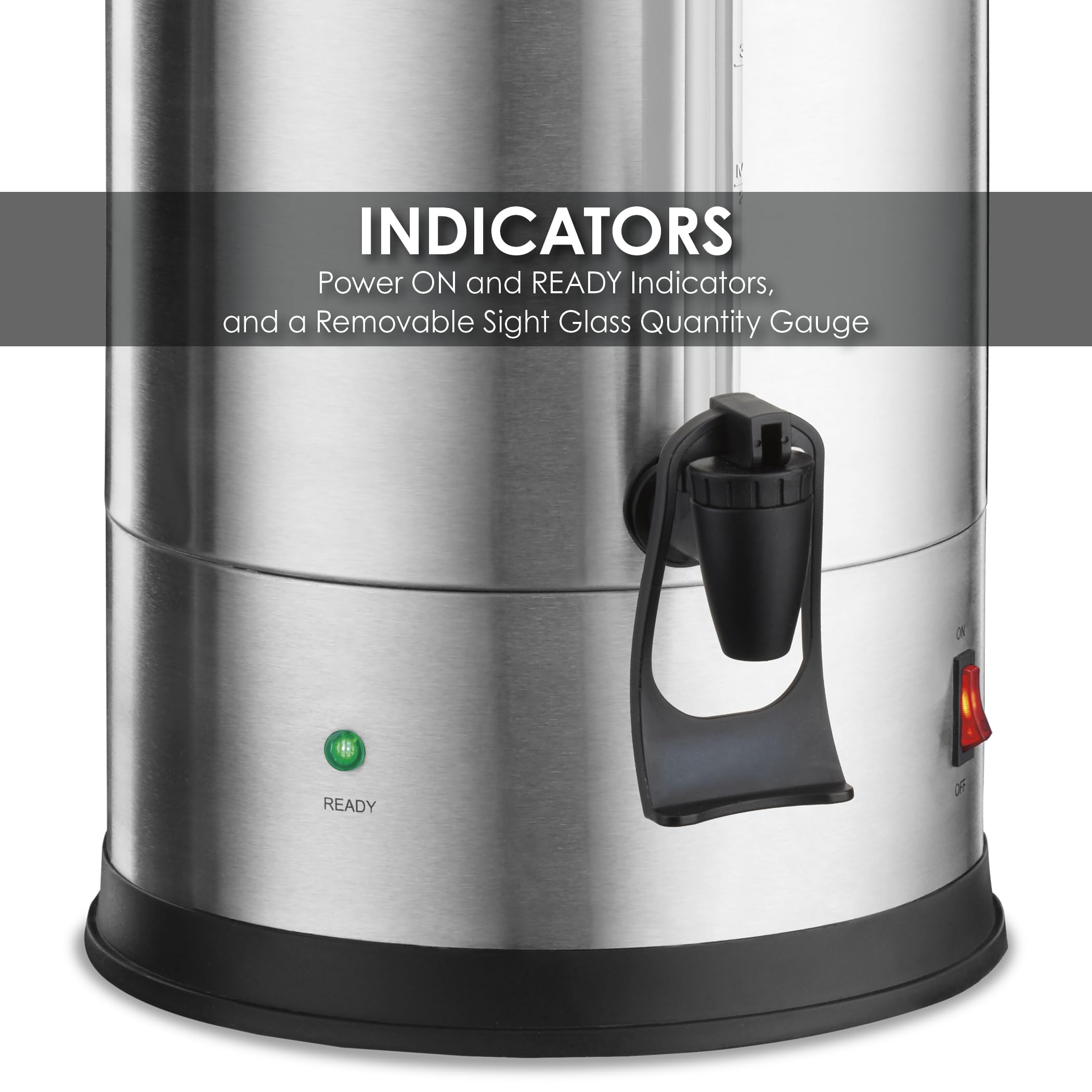 Waring Commercial WCU550 55-Cup Stainless Steel Coffee Urn - Heavy Duty Commercial Coffee Maker for Large Events, Catering & Offices - Silver