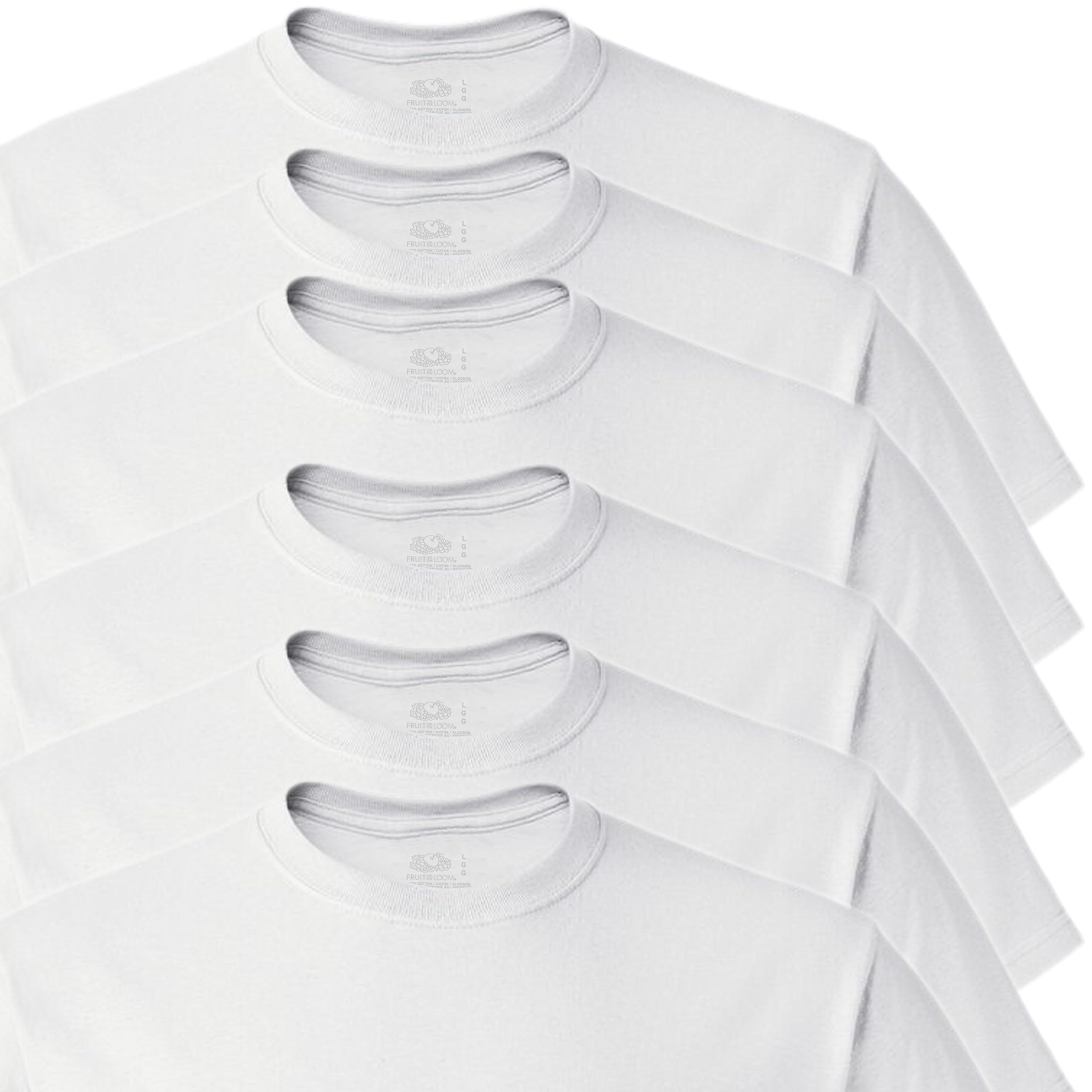 Fruit of the Loom Men's Stay Tucked Crew Neck T-Shirt - Soft Cotton Comfort Fit Undershirt for Work, Casual & Layering