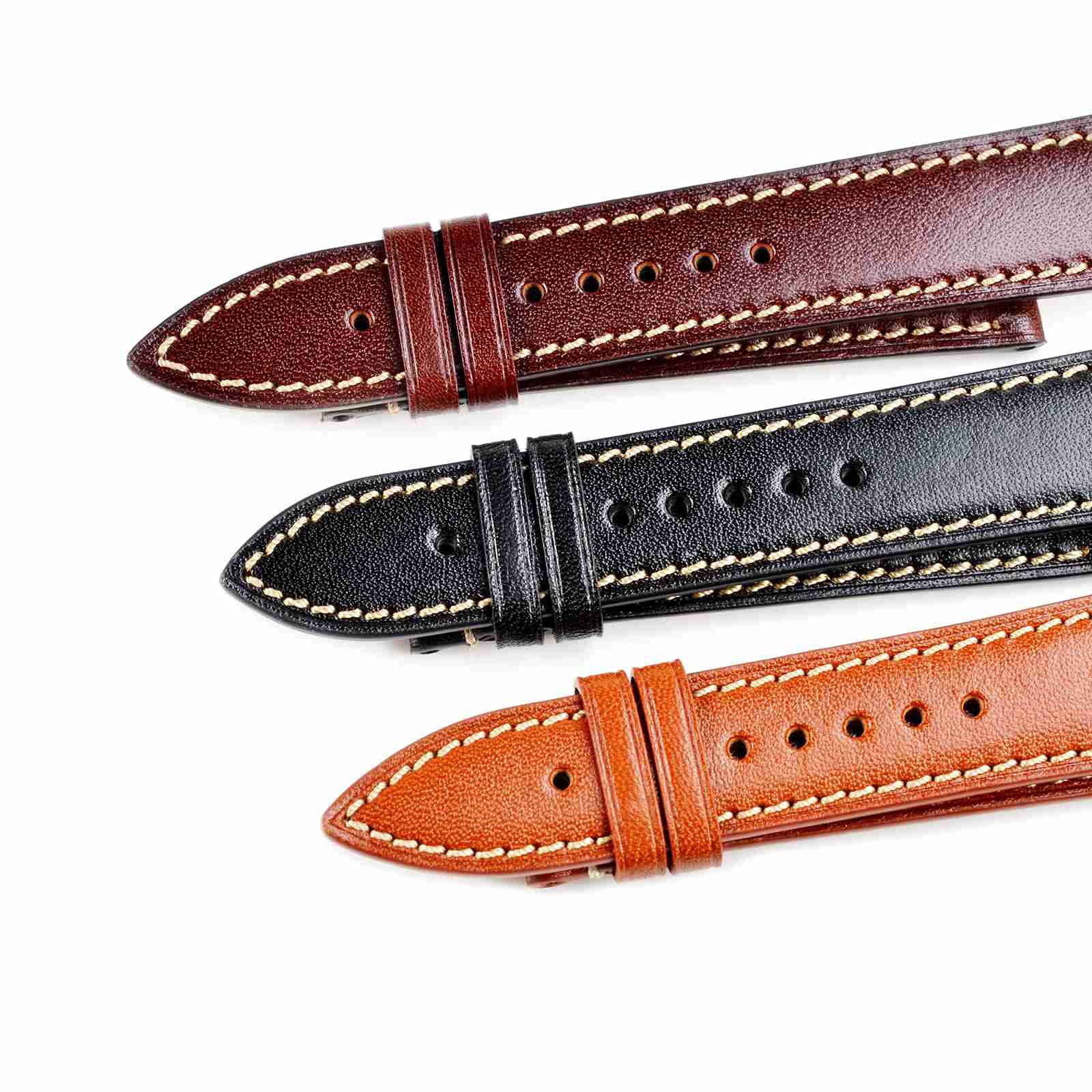 WOCCI 18mm Genuine Italian Leather Watch Band - Silver Buckle Luxury Replacement Strap for Smartwatches & Classic Watches (Gold Brown) | Perfect for Business, Casual & Formal Occasions