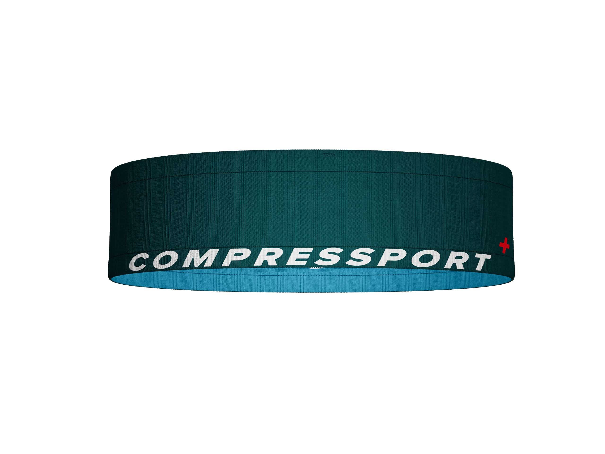 COMPRESSPORT Unisex Running Belt - Lightweight & Adjustable Free Belt for Jogging, Hiking, Travel - Shaded Spruce/Hawaiian Ocean - Perfect for Phones, Keys & Essentials
