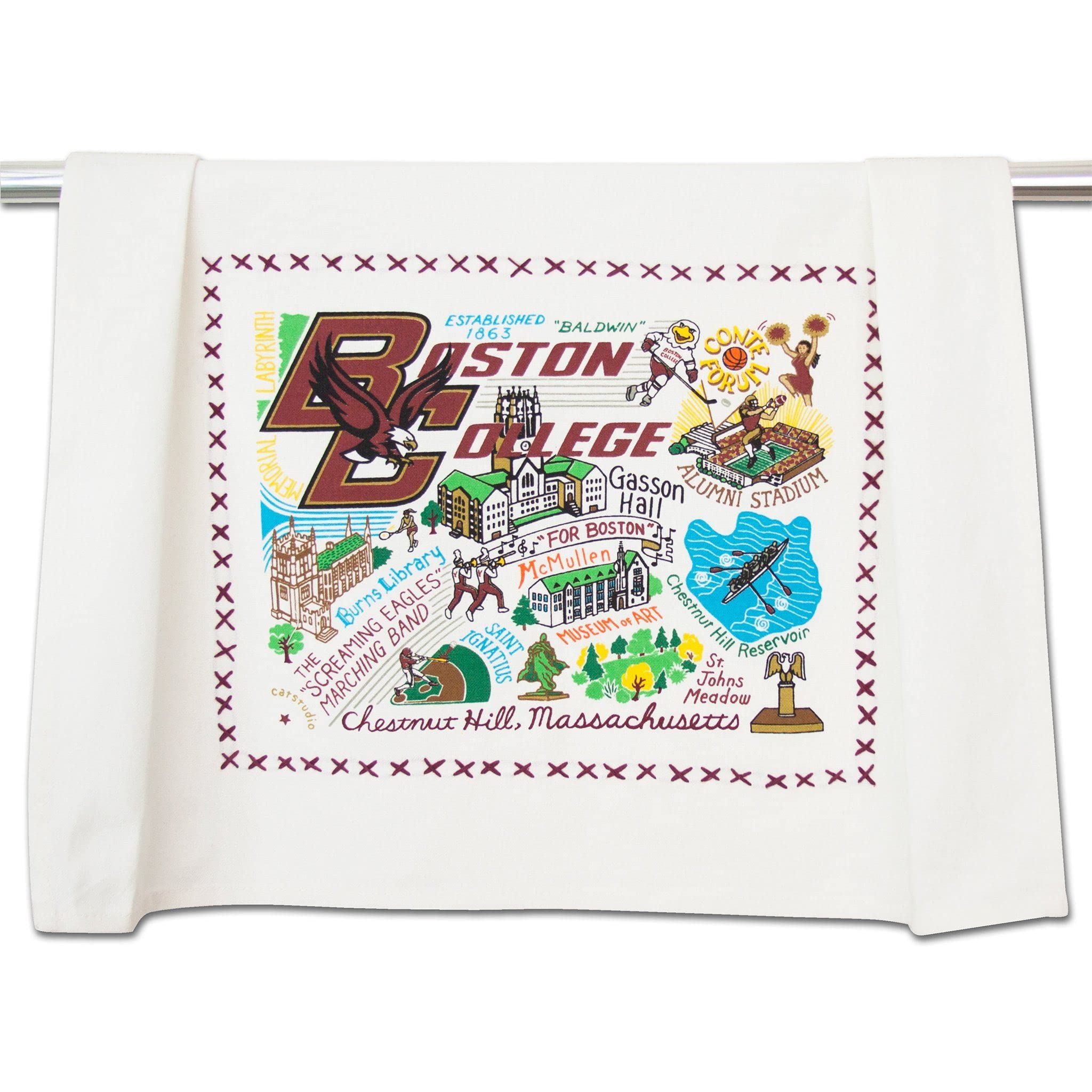 Boston College Eagles Collegiate Kitchen Dish Towel - Perfect Graduation Gift for Students, Parents & Alumni - Durable Cotton Hand Towel for Cooking, Cleaning & Decor - Ideal for BC Fans & Home Decor