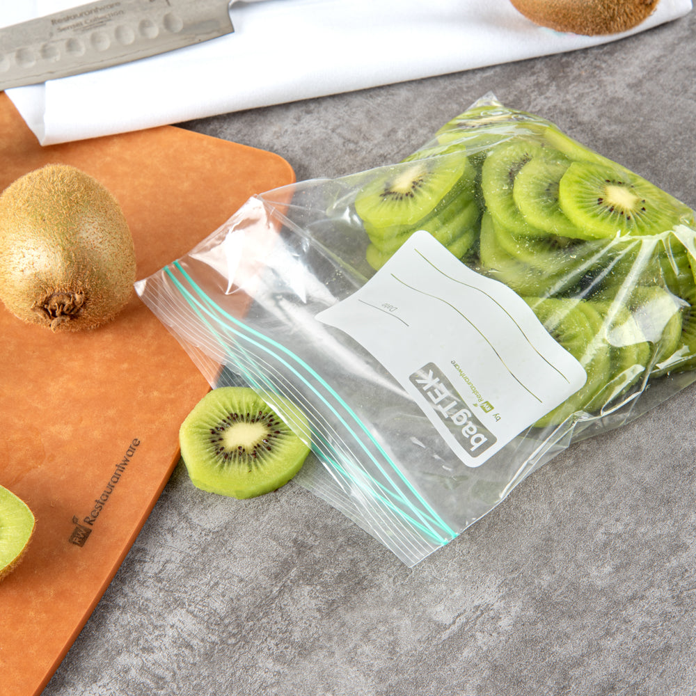 BPA Free 1 Quart Clear Plastic Storage Bags with Double Zipper & Write-On Label - 7.5x7 Inches, 25 Count Box - Perfect for Food Storage, Crafts & Organization
