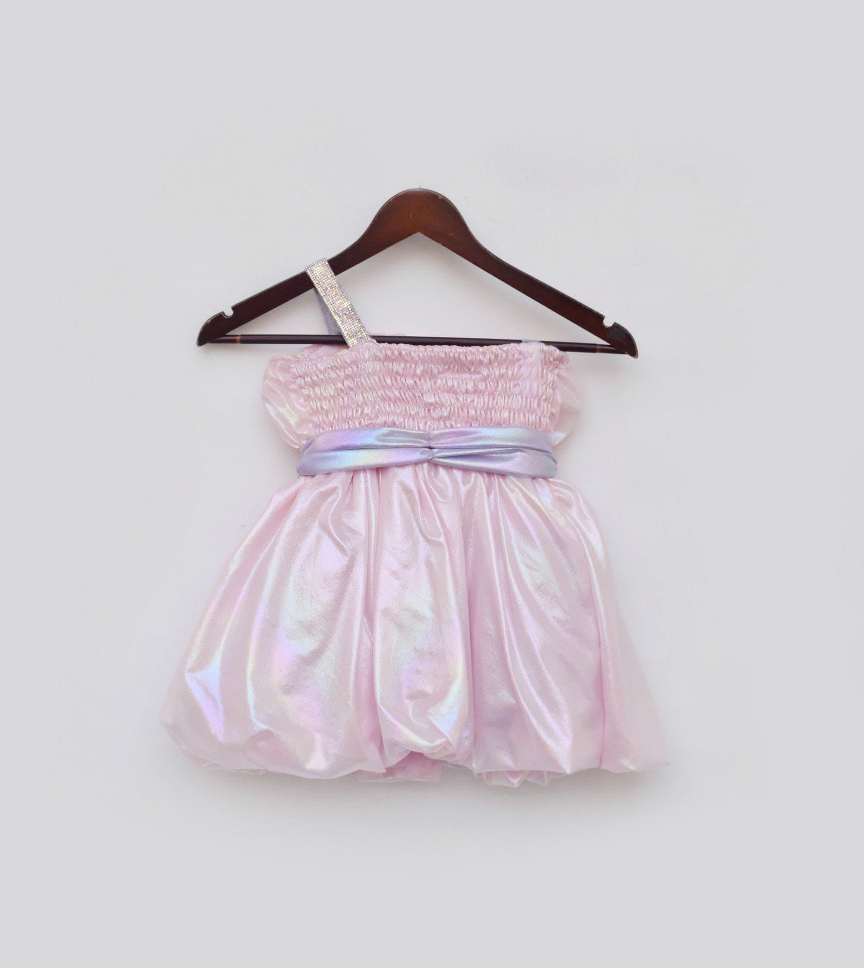 Pre Order: Pink Metallic Frock - Elegant Women's Party Dress for Weddings, Prom, Evening Gala & Special Occasions