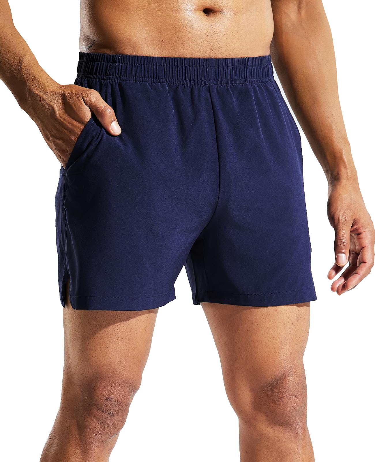 MIER Men's 5 Inch Running Shorts with Pockets - Quick Dry Lightweight Athletic Shorts for Gym Workout & Training - Elastic Waistband for Comfort - Perfect for Jogging, Basketball & Outdoor Sports