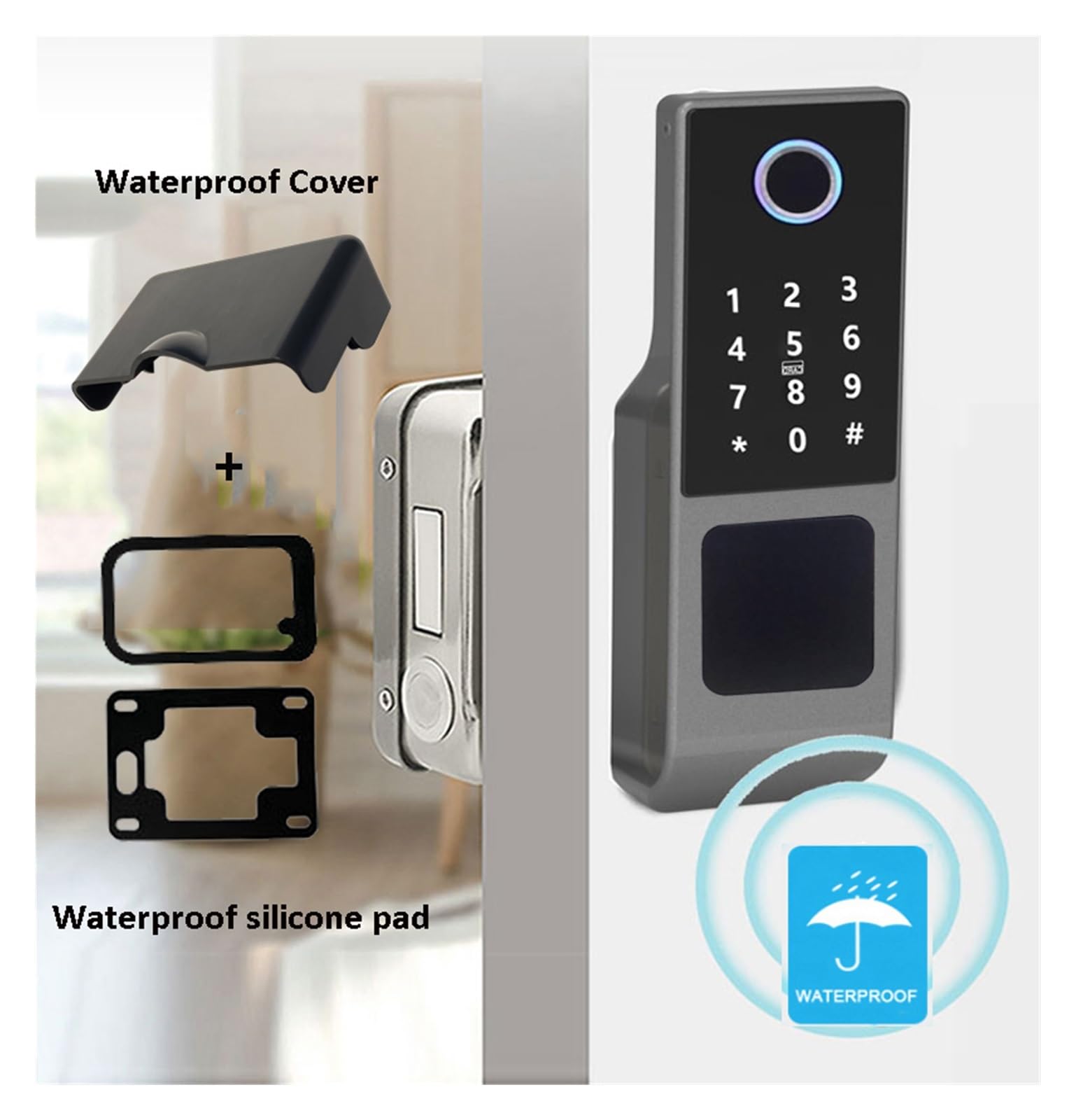 Tuya Smart Lock - Waterproof WiFi Fingerprint & Digital Password Lock for Outdoor Gates - Remote App Control & Double-Sided Access - Ideal for Home Security & Smart Entry Systems
