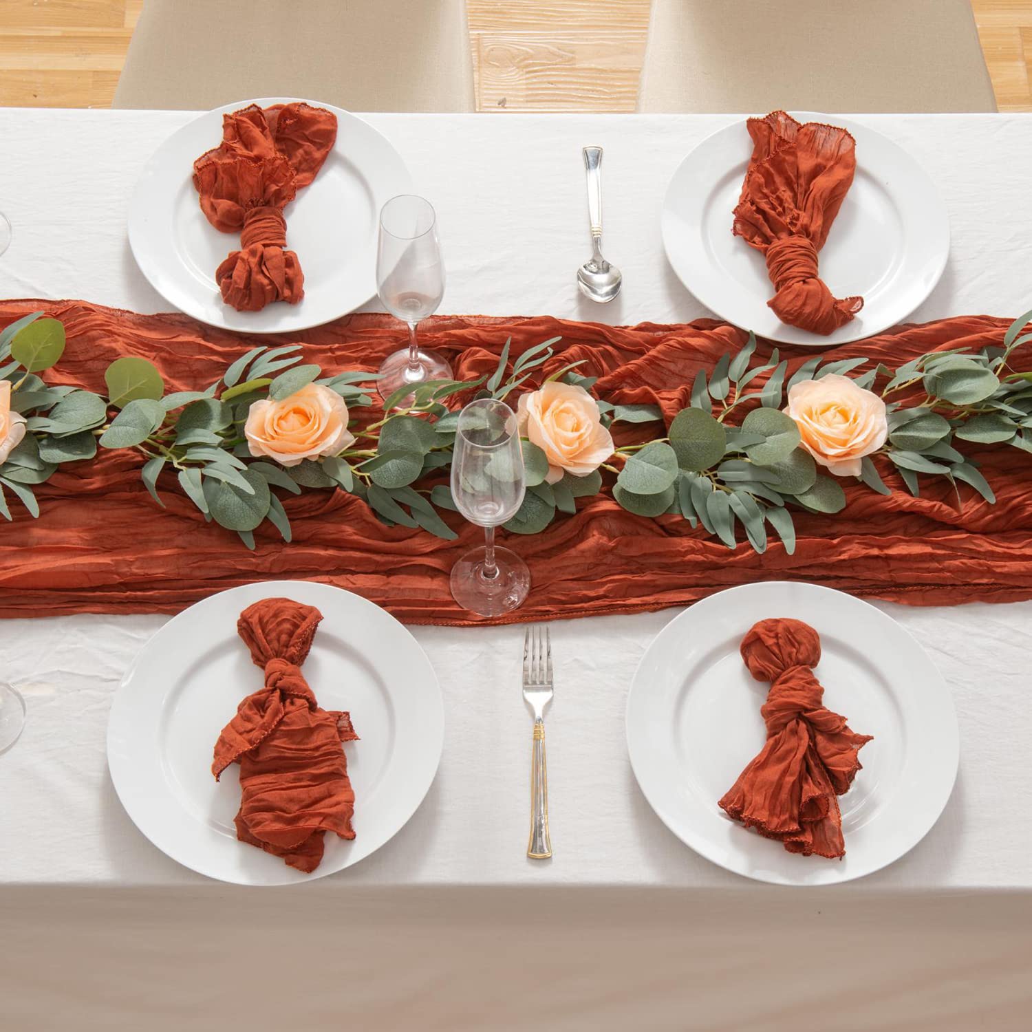 35x160 Inch Cheesecloth Table Runner - Navy Blue Gauze Table Cloth for Holiday, Wedding & Boho Decor | Rustic Dining Table Cover, Party & Event Decoration