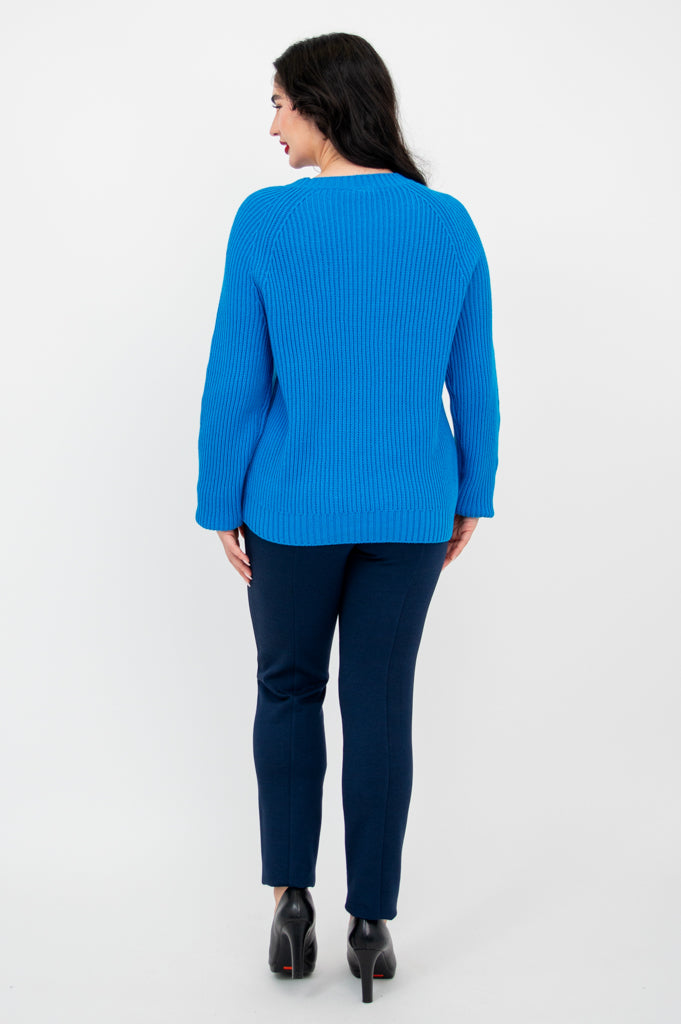 Davis Cotton Sweater for Men & Women - Navy Blue Casual Pullover for Fall & Winter - Cozy & Warm Knitwear for Office, Travel & Outdoor Activities