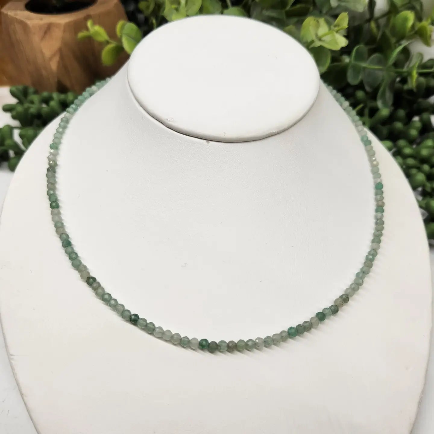 Green Aventurine Faceted Bead Necklace for Women - Healing Crystal Jewelry for Wealth & Prosperity | Perfect for Meditation, Yoga & Spiritual Gifts