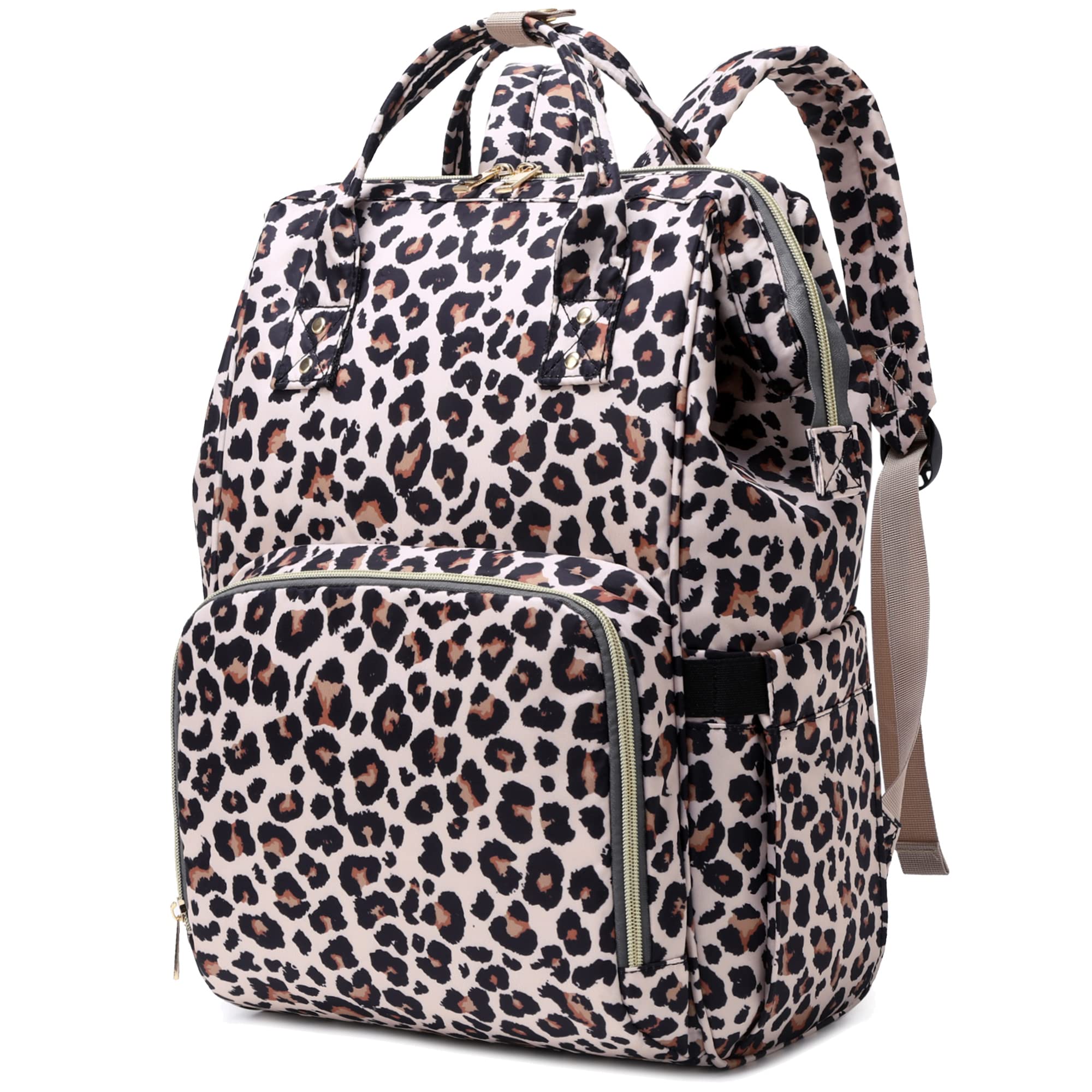 Leopard Print Women's Laptop Backpack - 15.6 Inch Waterproof College School Bookbag with USB Charging Port, Perfect for Work, Business Travel & Daily Commute | Stylish & Functional Computer Backpack for Professionals & Students