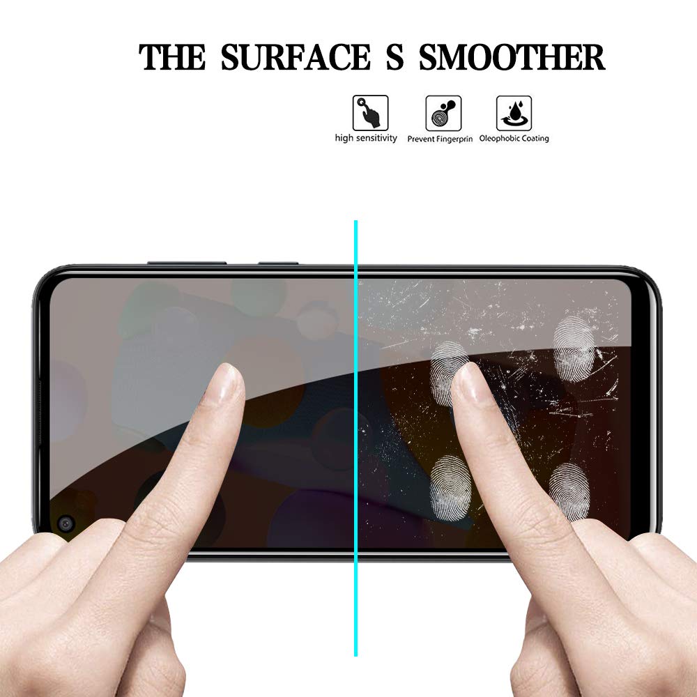 2 Pack Samsung Galaxy A11 Privacy Screen Protector - Full Coverage Anti-Spy Tempered Glass, Anti-Scratch & Case Friendly (Black) - Perfect for Privacy Protection in Public Places & Offices
