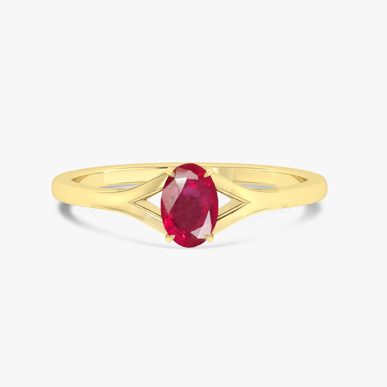 Natural Oval Faceted Red Ruby Ring for Women - Genuine Gemstone Jewelry Gift for Anniversary, Engagement & Special Occasions