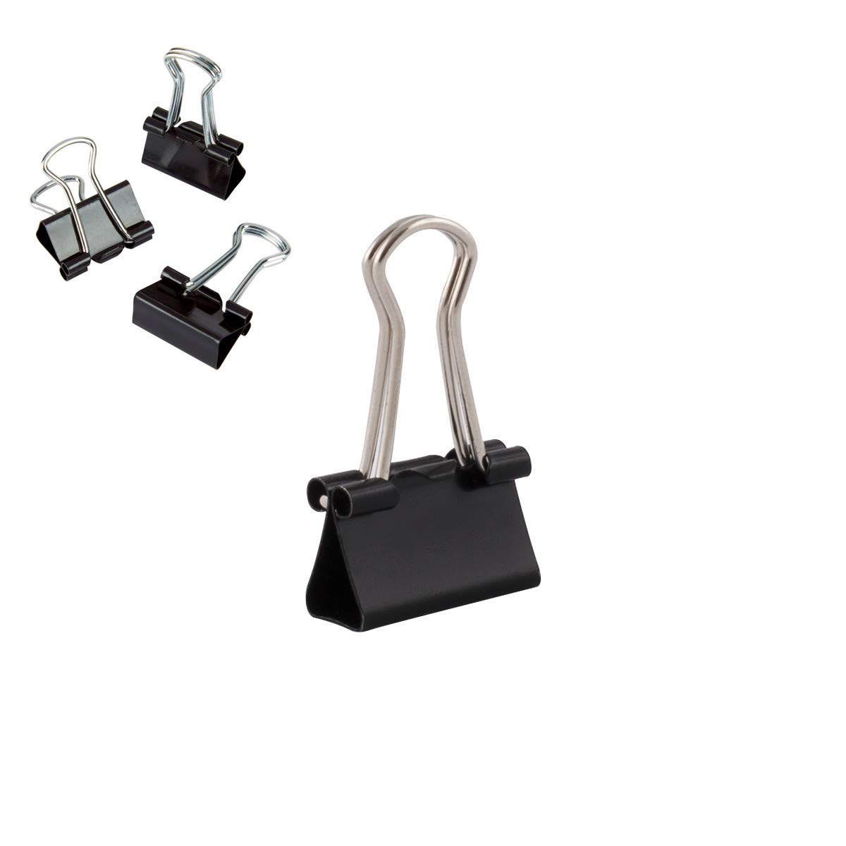 12-Pack Black 15mm Foldback Clips - Multi-Purpose Binder Clips for Office, School & Home Organization - Heavy Duty Paper Clips for Documents, Files & Bulletin Boards