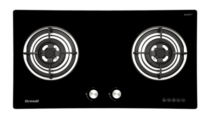 Brandt TG2282BBP 2-Burner Built-In Gas Hob with Battery Ignition - Perfect for Modern Kitchens & Outdoor Cooking