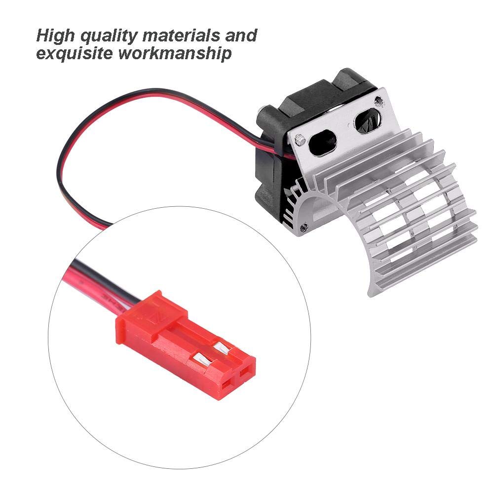 Aluminum RC Motor Heat Sink with High-Speed Cooling Fan for 1/10 Scale Electric RC Cars - 380/390 Motor Upgrade Accessory (Silver) | Prevent Overheating for RC Trucks, Buggies & Drift Cars