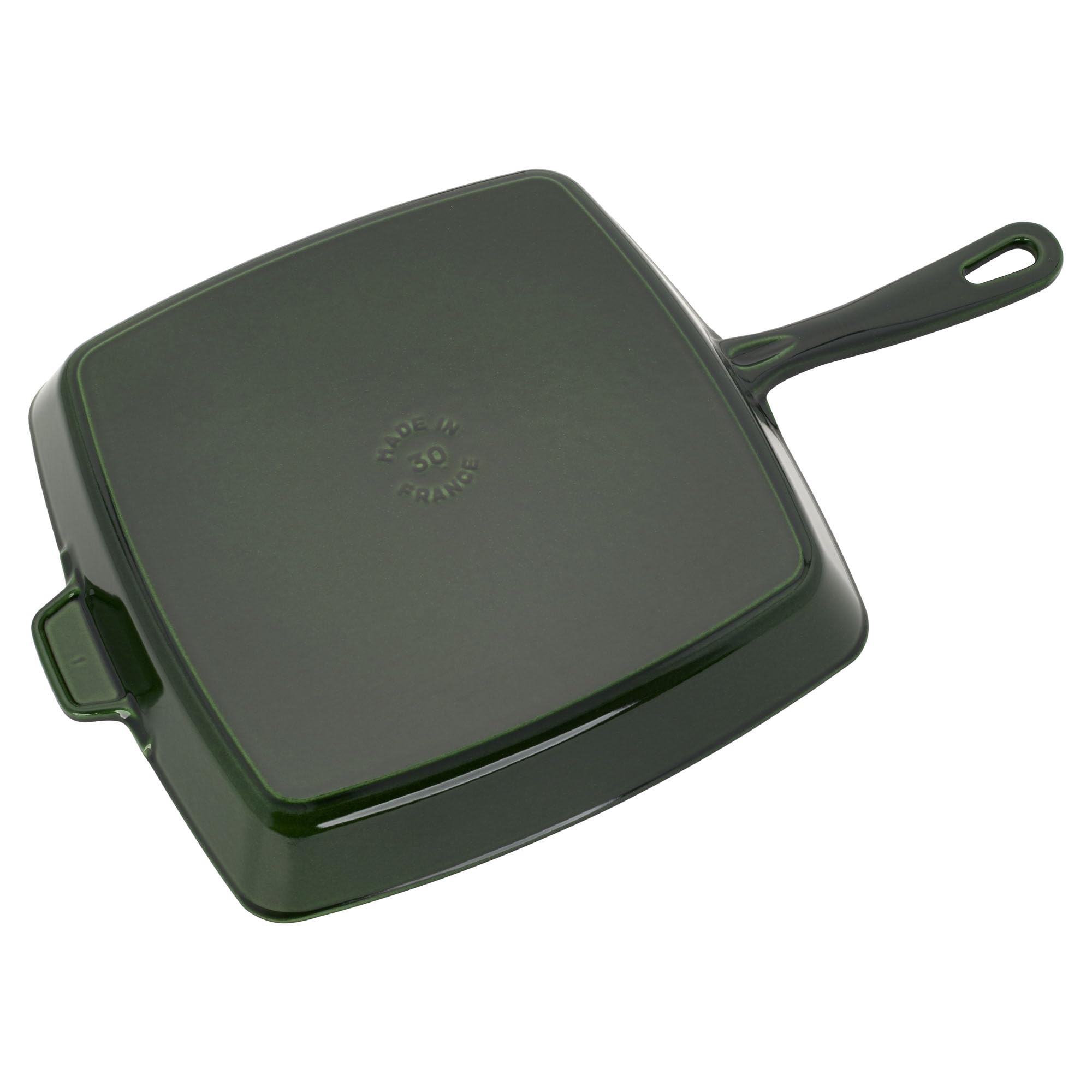 Staub 12-Inch Square Cast Iron Grill Pan - Basil Green | Pre-Seasoned, Heavy Duty, Even Heat Distribution | Perfect for Indoor & Outdoor Grilling, BBQ, Steaks, Vegetables
