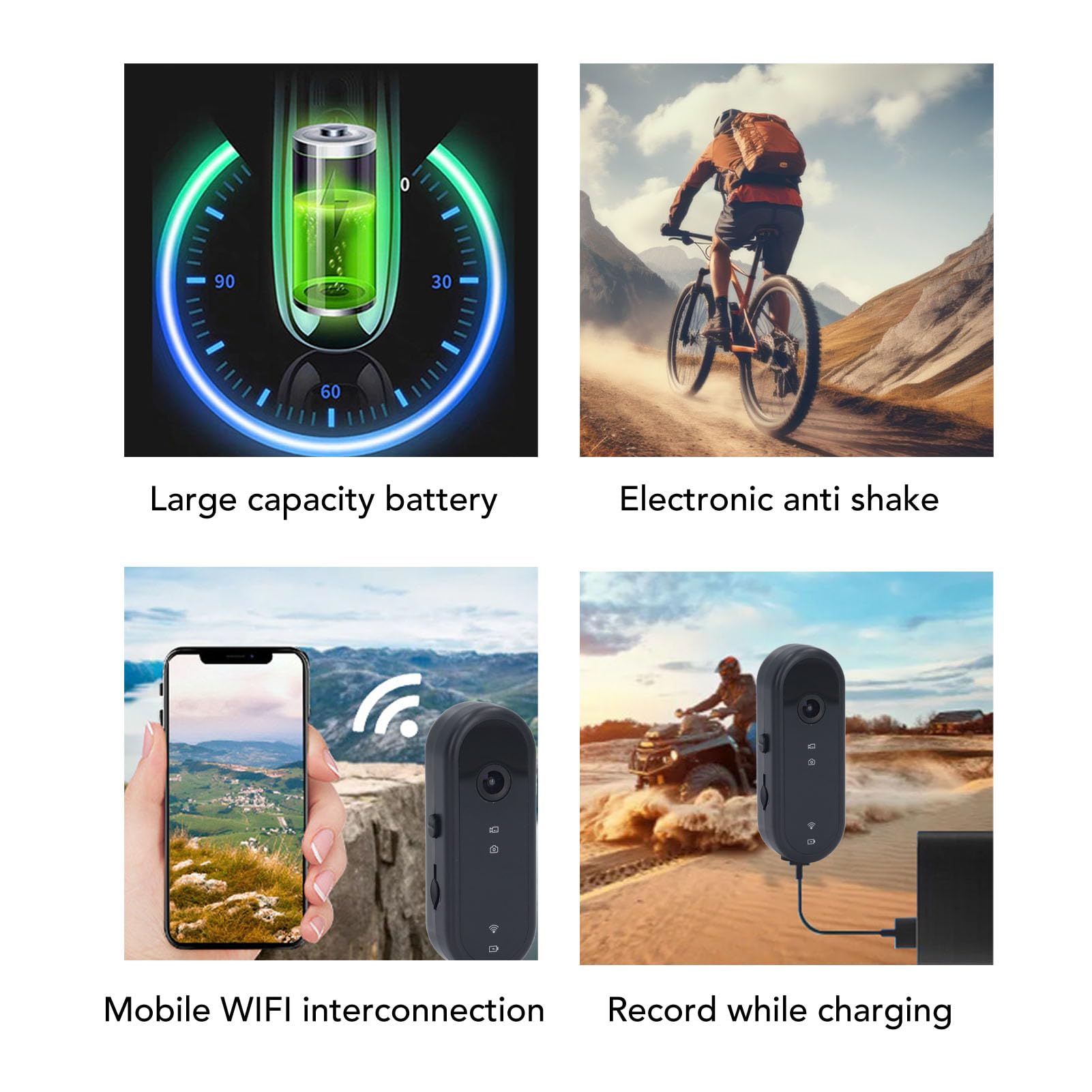 4K Ultra HD Action Camera - 90° Wide Angle Sports Camera with Waterproof Case, Wearable & Pocket-Sized for Vlogging, Cycling, Skiing, Surfing & Outdoor Adventures