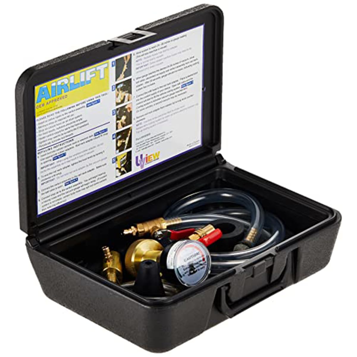 UView 550000 Airlift Cooling System Leak Checker & Airlock Purge Tool Kit - OEM Approved Universal Connectors (90 PSI/60 Bar Min) - A/C System Refill, Leak Detection & Airlock Removal - Perfect for Automotive Repair Shops & DIY Car Maintenance