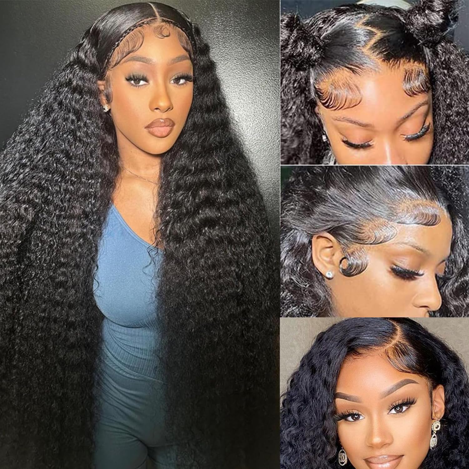 5x5 HD Lace Closure Wigs Human Hair - 180 Density Water Wave Curly Wig for Women | Glueless Wet & Wavy Pre-Plucked 26 Inch Lace Front Wig | Perfect for Daily Wear, Parties & Special Occasions