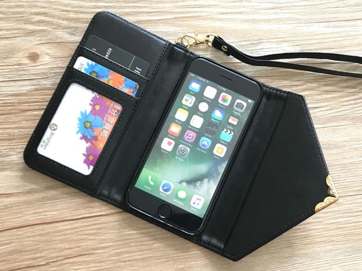 Premium Seahorse Leather Wallet Case for iPhone X/XS/XR/11/12/13/14/15/16 Pro Max & Galaxy S24/S23/S22/S21/S20 Ultra/S10/S9/Note 20/8/9/10 Plus (Model MN1785) - Slim RFID Blocking Phone Cover with Card Slots for Daily Use & Travel