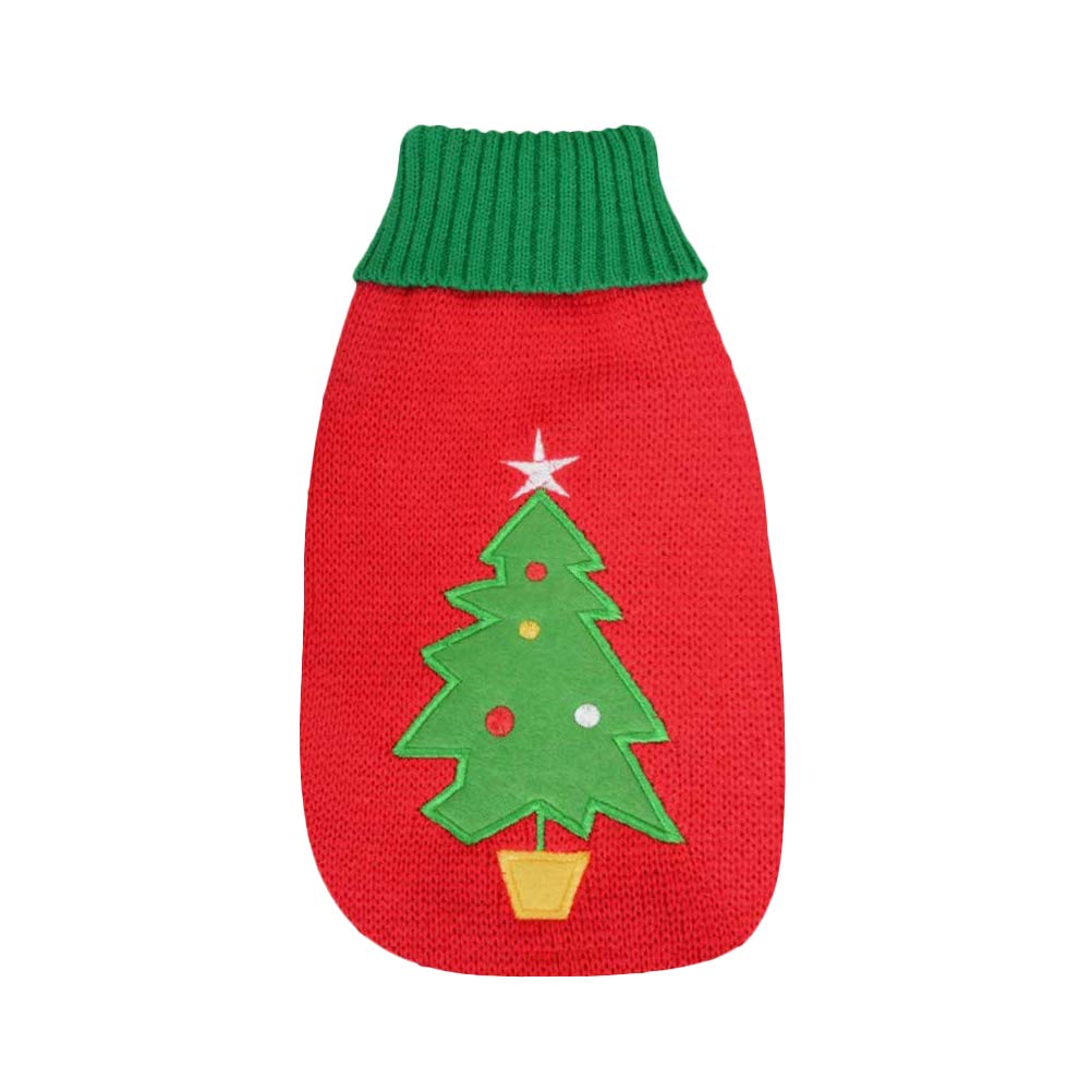POPETPOP Christmas Tree Pet Dog Sweater - Sleeveless Dog Hoodie for Winter, Festive Party Outfit (Size L) - Perfect for Holiday Photos, Christmas Parties & Cozy Indoor Wear