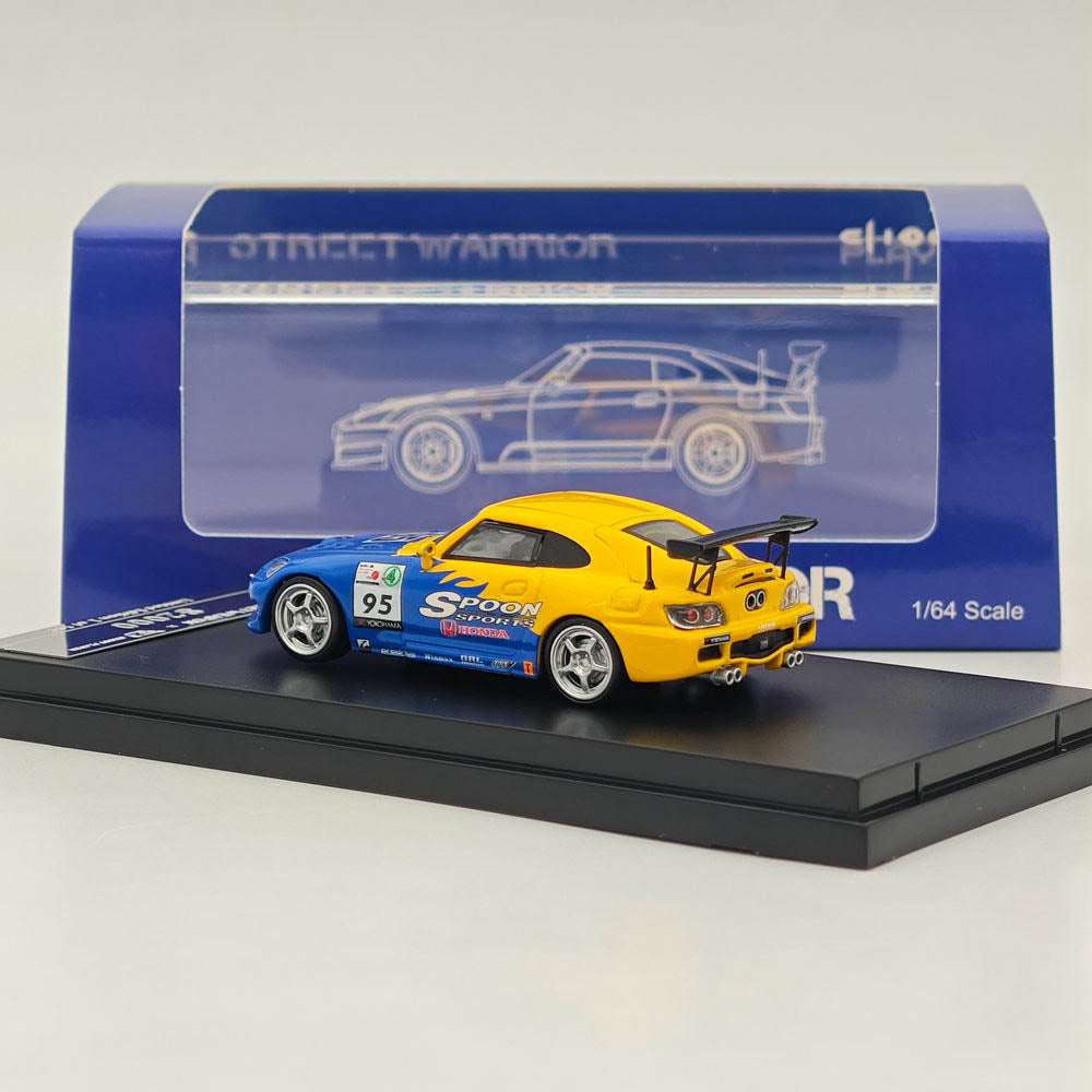 1:64 Scale Honda EG6 & S2000 SPOON Limited Edition Diecast Model Car - Blue & Yellow Street Weapon - Perfect for Collectors, Racing Enthusiasts & Display Showcase