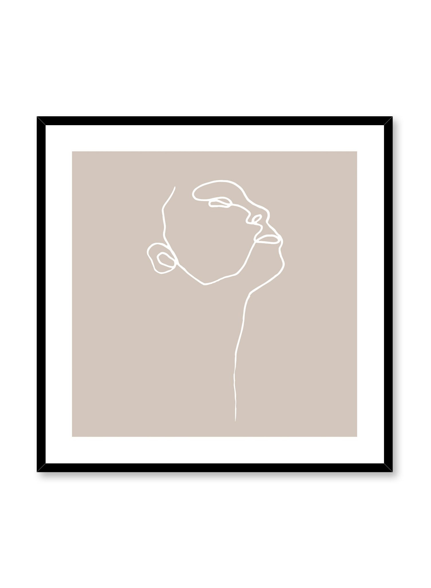 Beige Profile Poster - Elegant Wall Art for Home & Office Decor | Perfect for Living Rooms, Bedrooms & Workspaces
