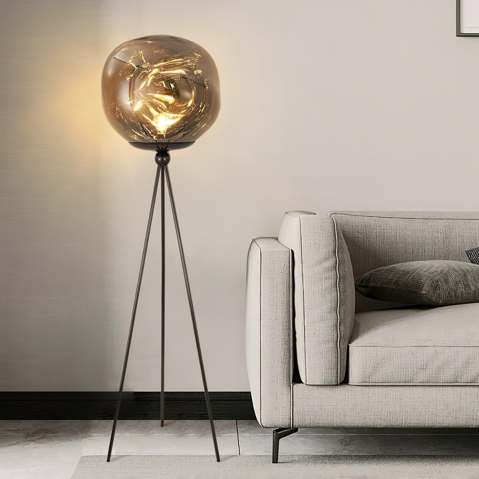 Modern Lava Tripod Rock Floor Lamp - Adjustable Height Standing Light for Living Room, Bedroom & Office - Dimmable LED Lighting for Cozy Ambiance
