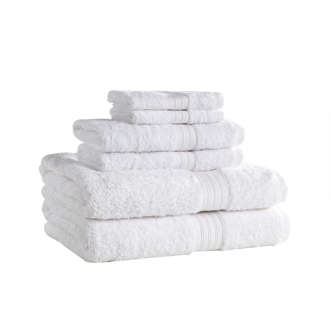 Premium Baltic Linen 6-Piece Towel Set - 2 Bath Towels, 2 Hand Towels & 2 Washcloths | 100% Heavy Weight Cotton | Ultra Absorbent & Soft | Luxury Spa & Bathroom Essentials (White) - Perfect for Hotels, Gifts & Home Decor