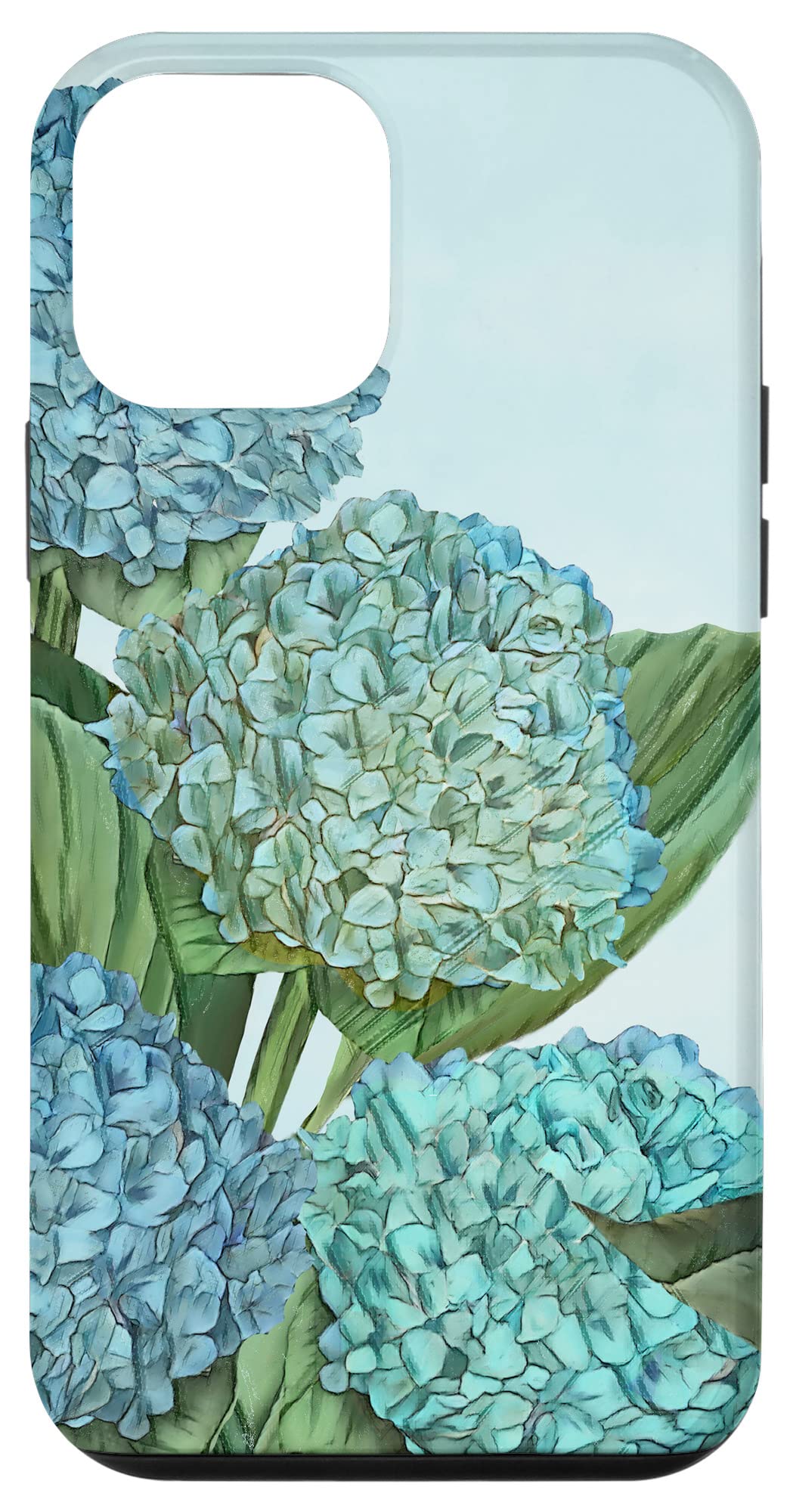 iPhone 12 Mini Floral Case - Blue Hydrangea Botanical Design, Slim Protective Phone Cover for Women | Perfect for Spring Outfits, Weddings & Everyday Use