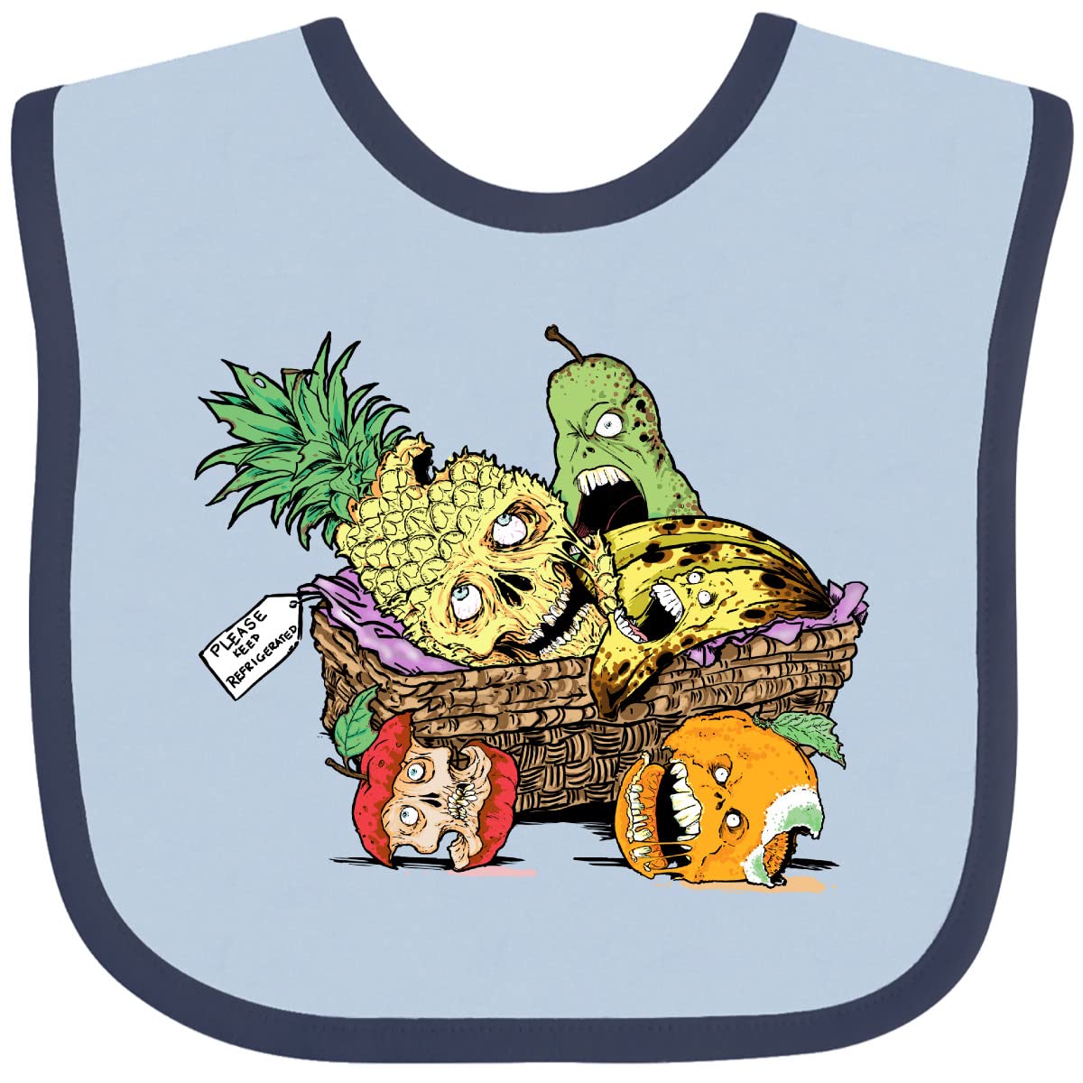 Inktastic Zombie Fruit Themed Baby Bib - Funny Halloween Gift for Infants & Toddlers - Perfect for Parties, Photo Shoots & Everyday Use
