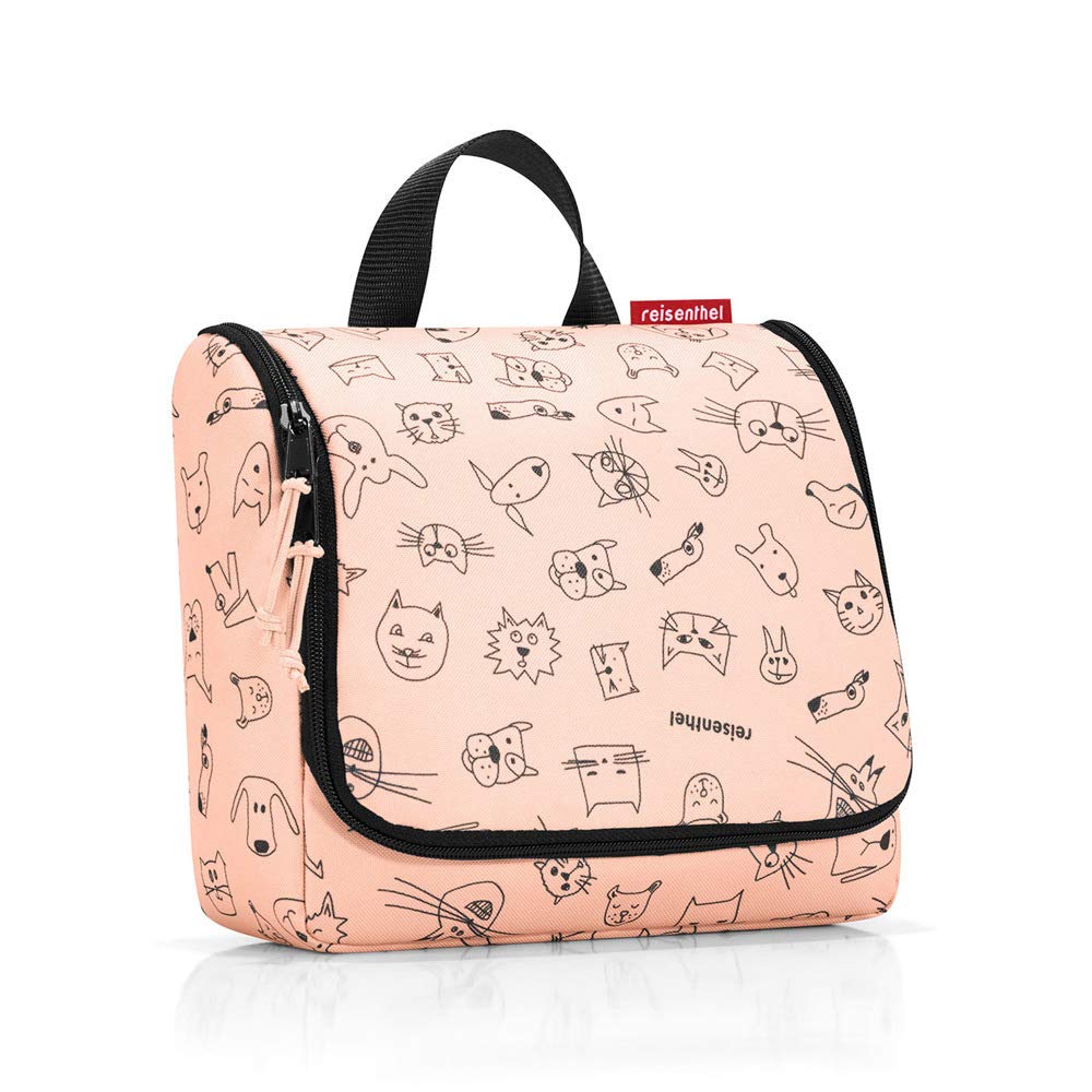 Reisenthel Unisex Adult Toiletry Bag for Travel - Waterproof Cats & Dogs Rose Print Cosmetic Organizer (23cm) - Perfect for Gym, Camping & Weekend Getaways
