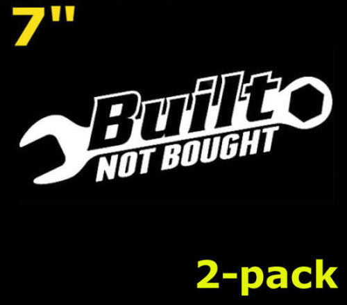 JDM Euro Cool Built Not Bought Drift Racing Turbo Racer Sticker Decals (2-Pack) - High-Quality Vinyl Decals for Cars, Laptops & Water Bottles - Perfect for Car Enthusiasts and Racing Fans