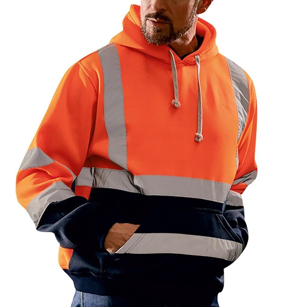 Men's Cotton Hooded Sweatshirt with Kangaroo Pocket - Casual Pullover Hoodie for Men, Long Sleeve Comfortable Hoodies - Perfect for Outdoor Activities, Gym, and Everyday Wear