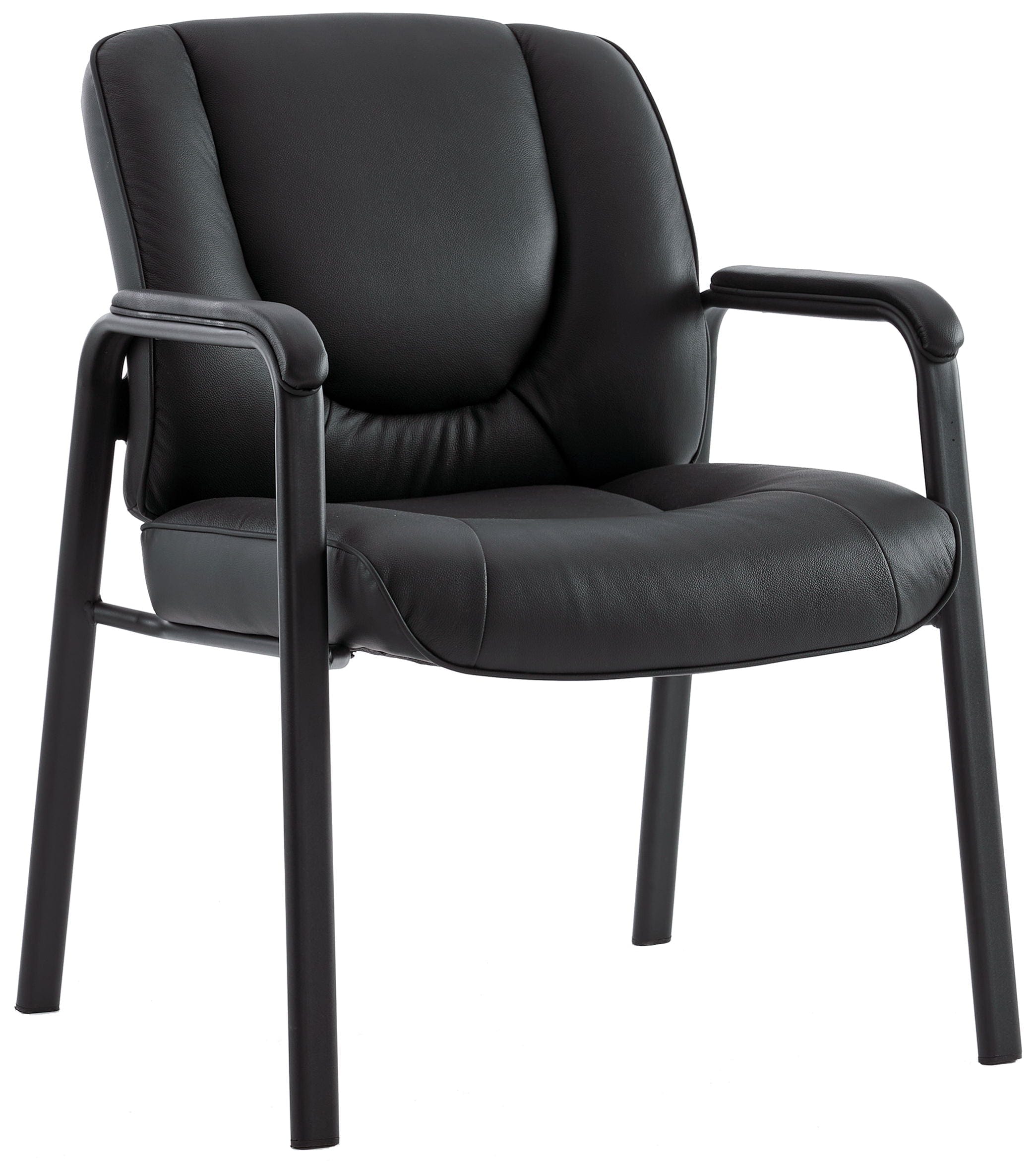 Premium Harwick Top Grain Genuine Leather Waiting Room Chair - 4-Legged Office Furniture [820L] for Reception, Lobby & Conference Room Seating