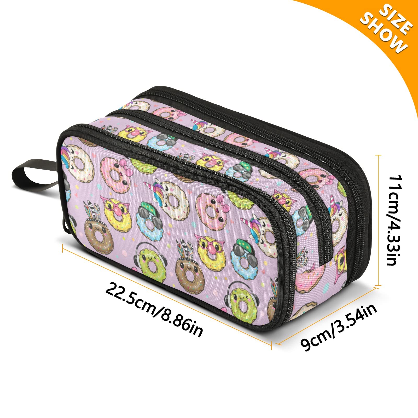 Cute Donut Aesthetic Pencil Case Organizer - Large Capacity Pouch for Pens, Markers & School Supplies - Perfect for Students, Artists & Office Use (Boys, Girls & Adults) | Great for School, Work, Travel & Gift Giving